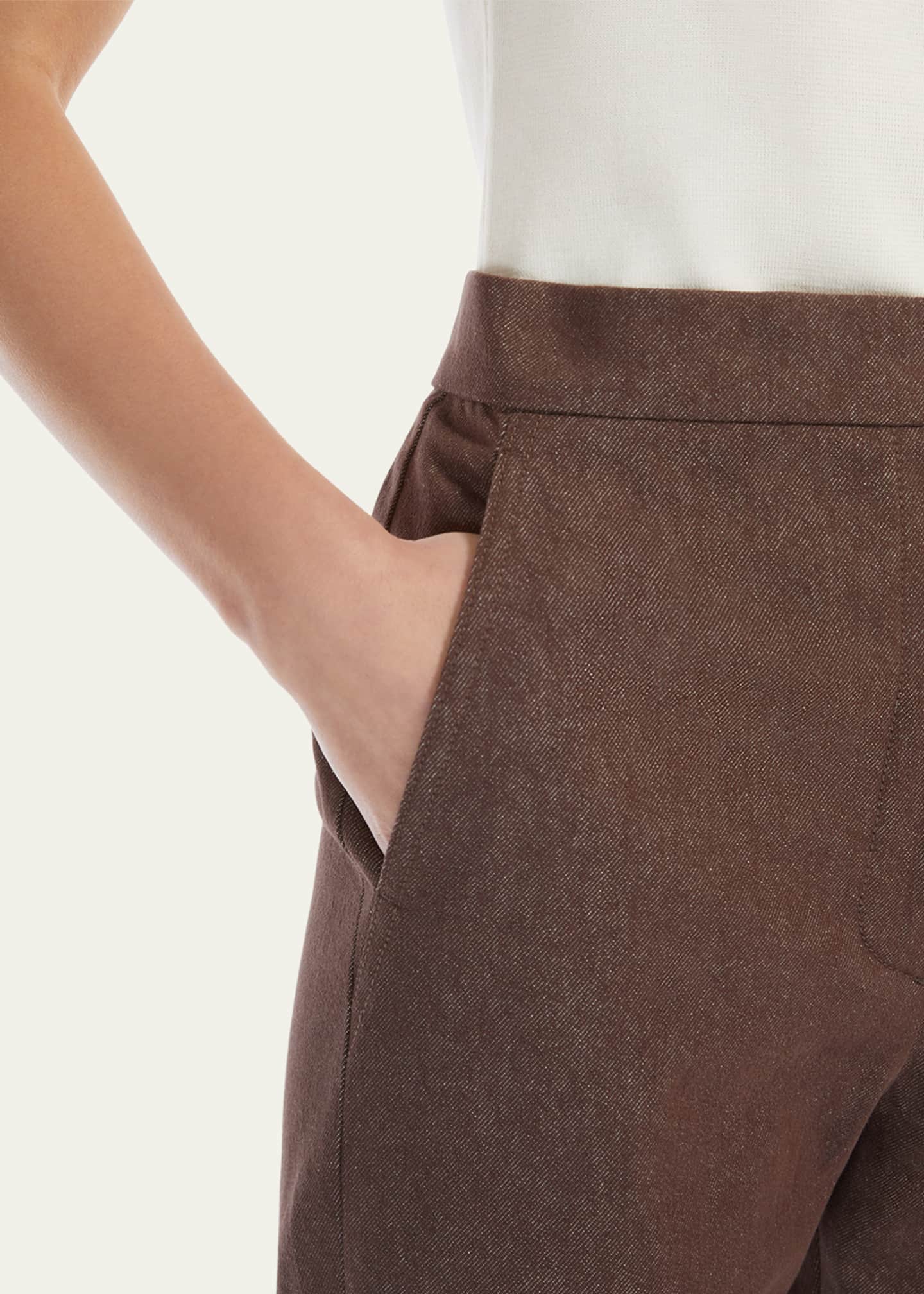Max Mara Slim-Fit Cotton Trousers Image 4 of 4