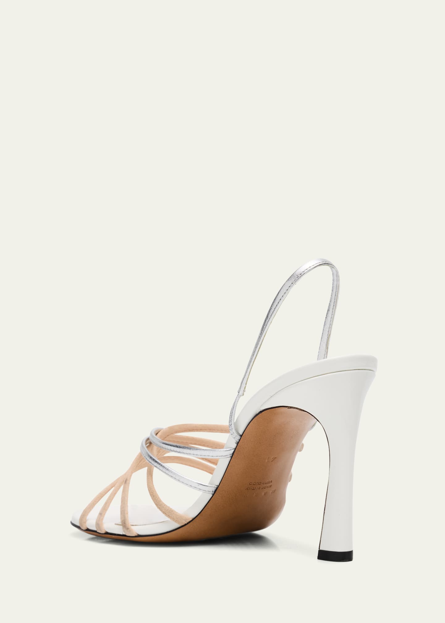 Marni Metallic Leather & Suede Strappy Slingback Sandals Image 4 of 6