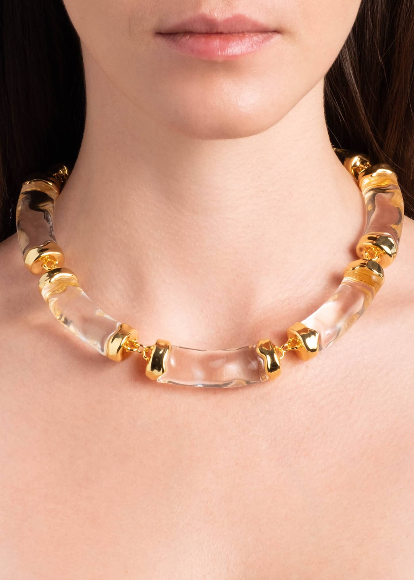 Alexis Bittar Liquid Lucite Pillow Link Necklace Image 2 of 2