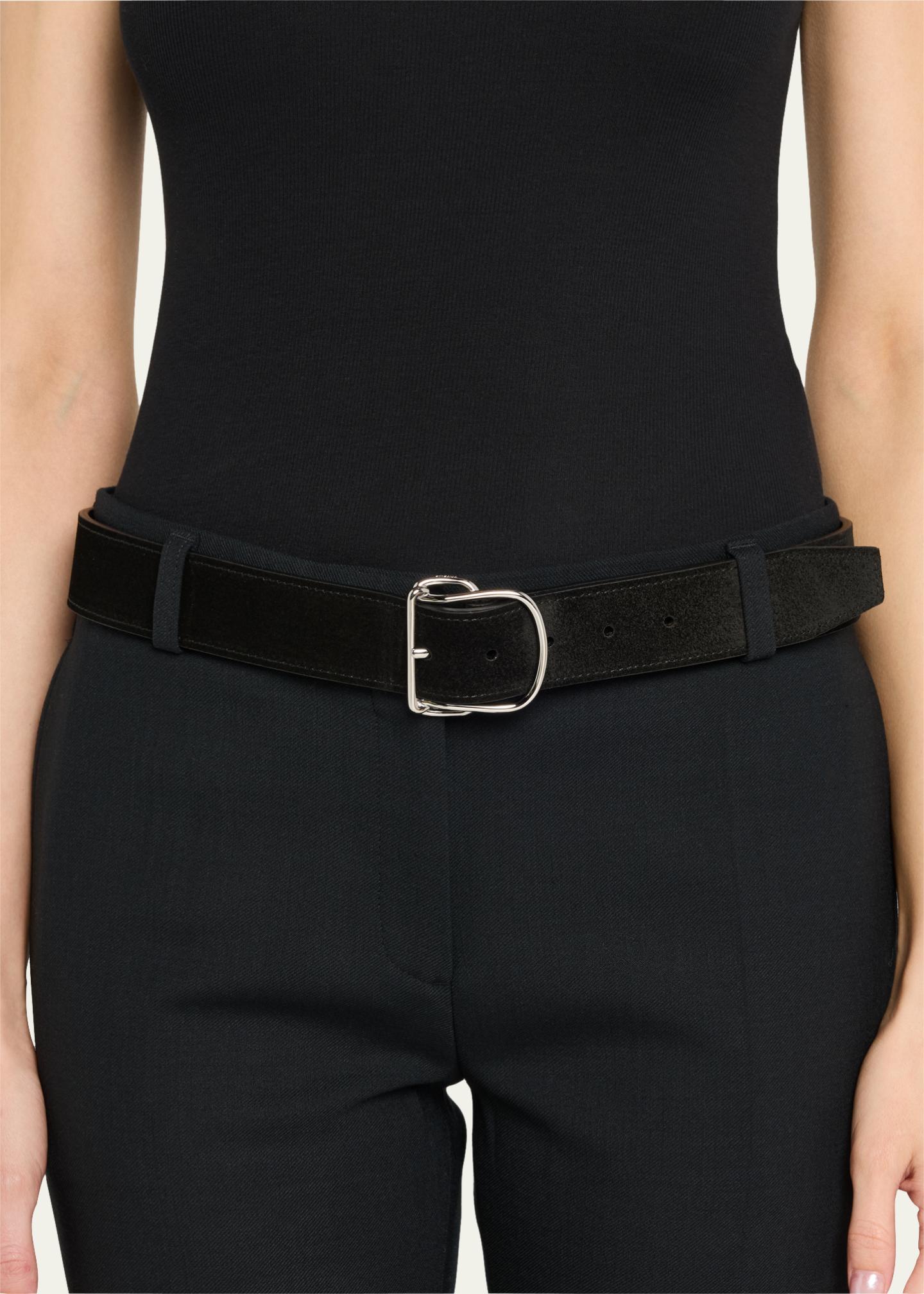 Toteme Swirl Suede Belt - Bergdorf Goodman display picture 3