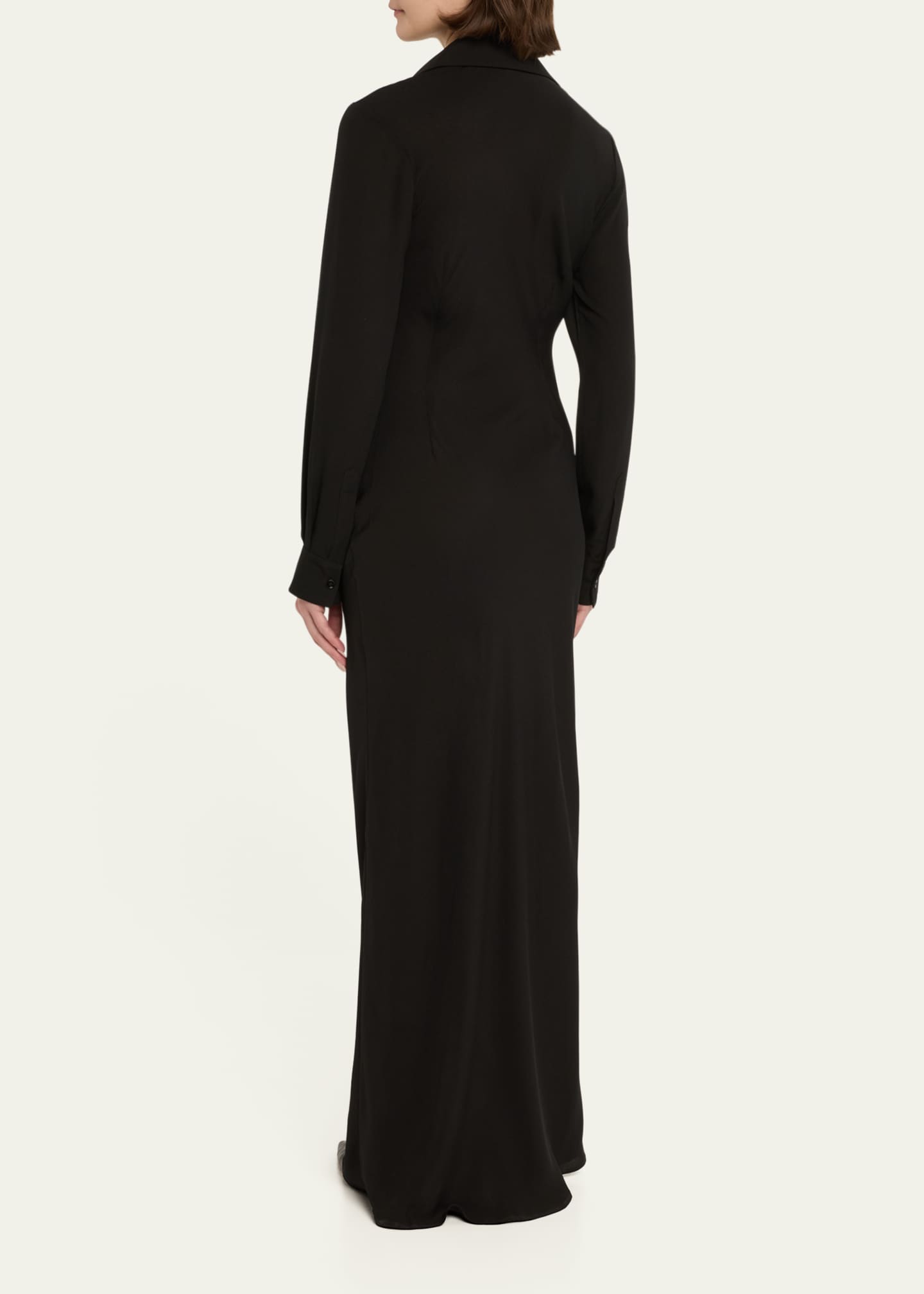 Courtney Zheng Isla Silk Deep-V Gown Image 3 of 5