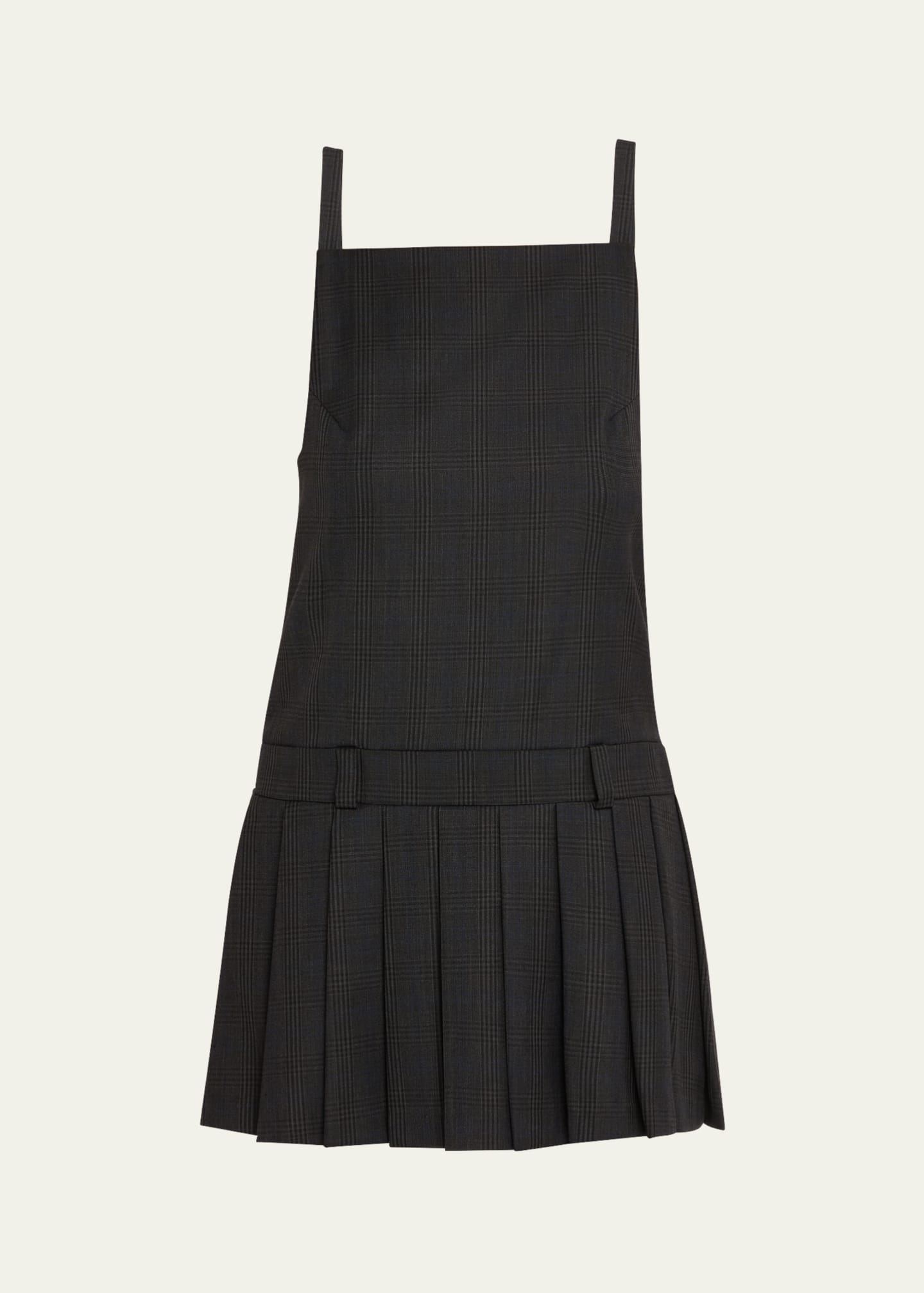 Dana Check Wool Drop-Waist Mini Dress