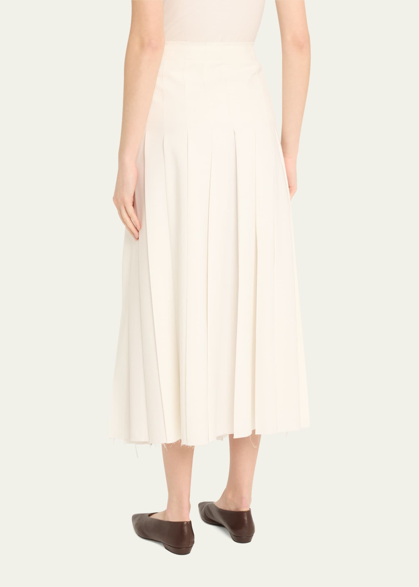 Courtney Zheng Hilde Pleated Raw Edge Skirt Image 3 of 5