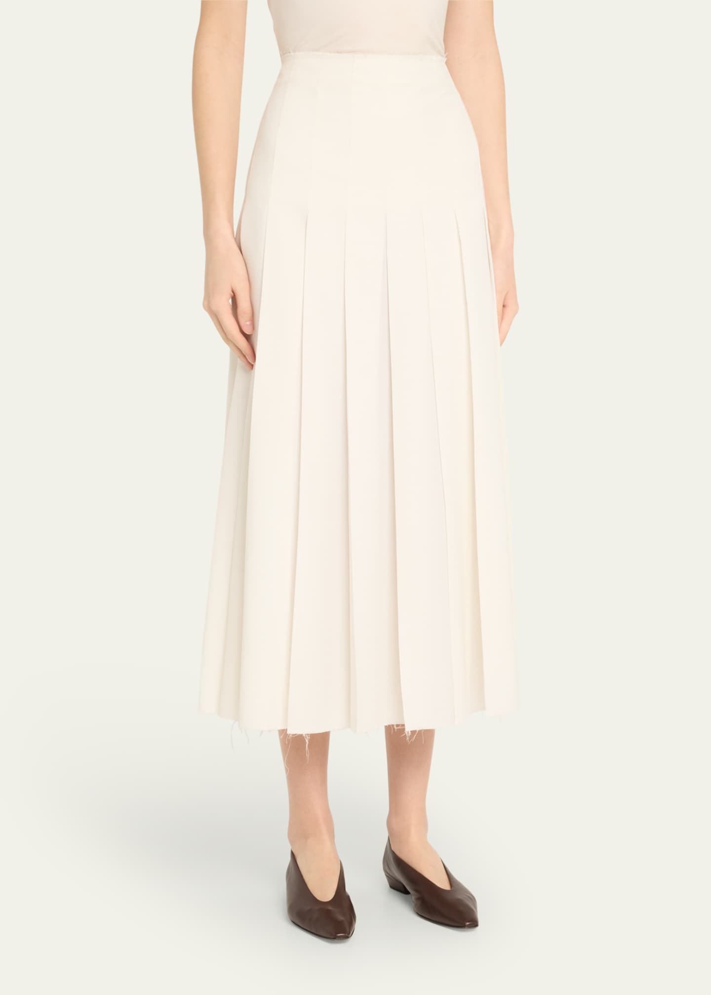 Courtney Zheng Hilde Pleated Raw Edge Skirt Image 4 of 5