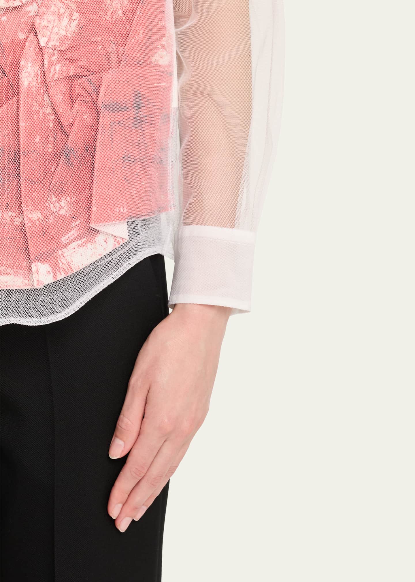 Comme des Garcons Crinkle Layered Button-Down Tulle Shirt Image 5 of 5