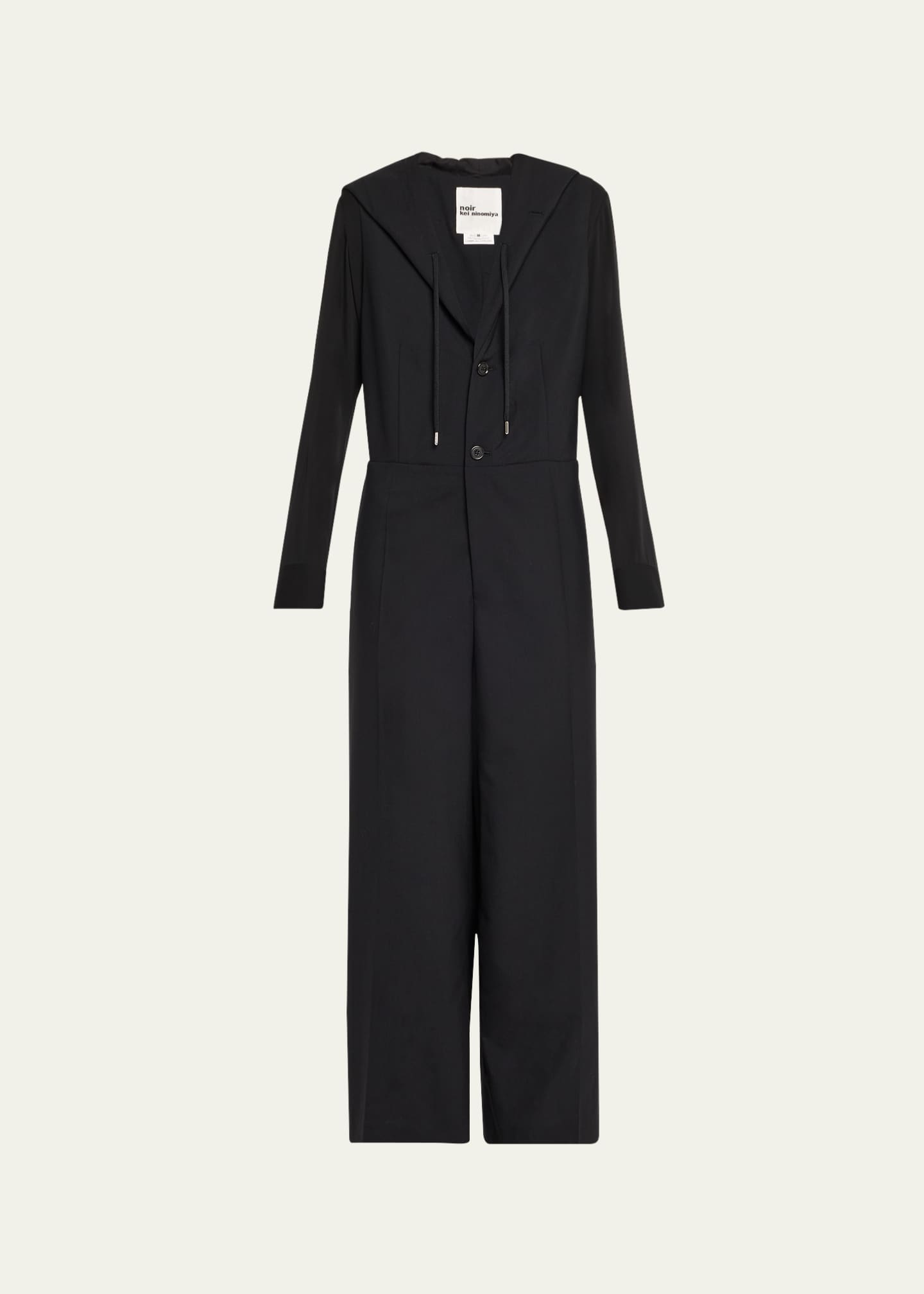 Noir Kei Ninomiya Hooded Wide-Leg Wool Jumpsuit Image 1 of 5