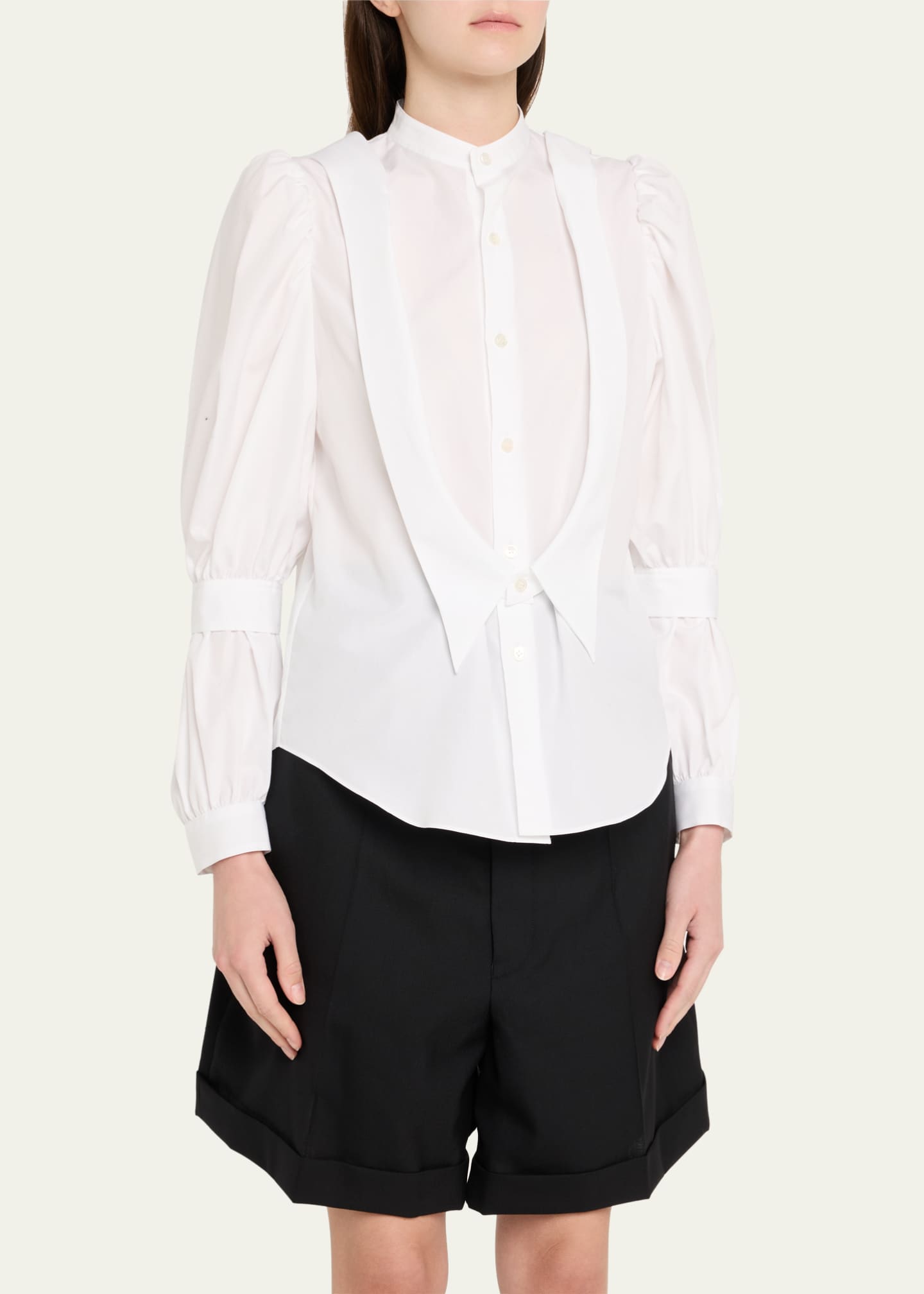 Noir Kei Ninomiya Parachute-Sleeve Poplin Blouse Image 4 of 5