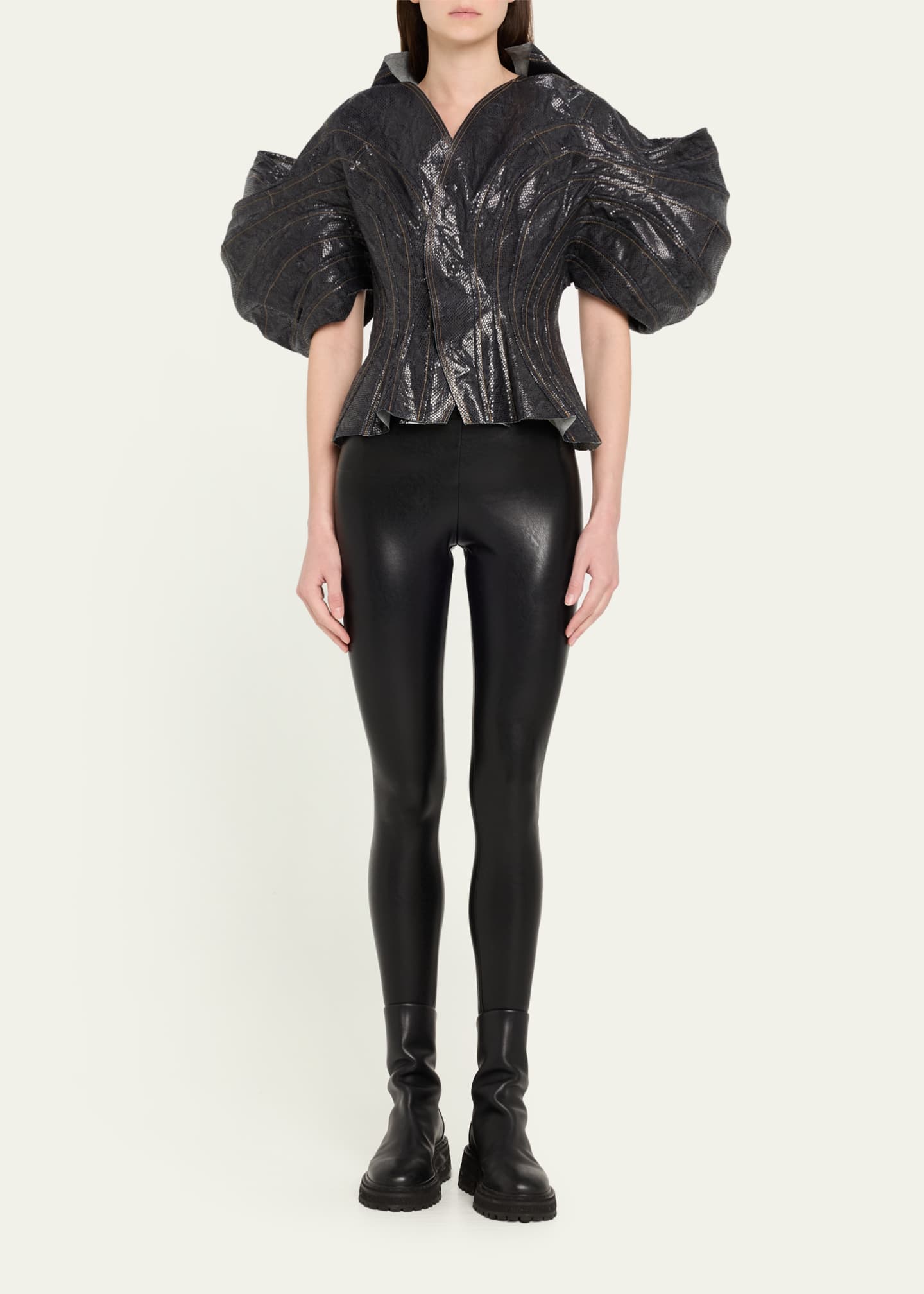 Junya Watanabe Structured Denim Foiled Print Jacket Image 2 of 5
