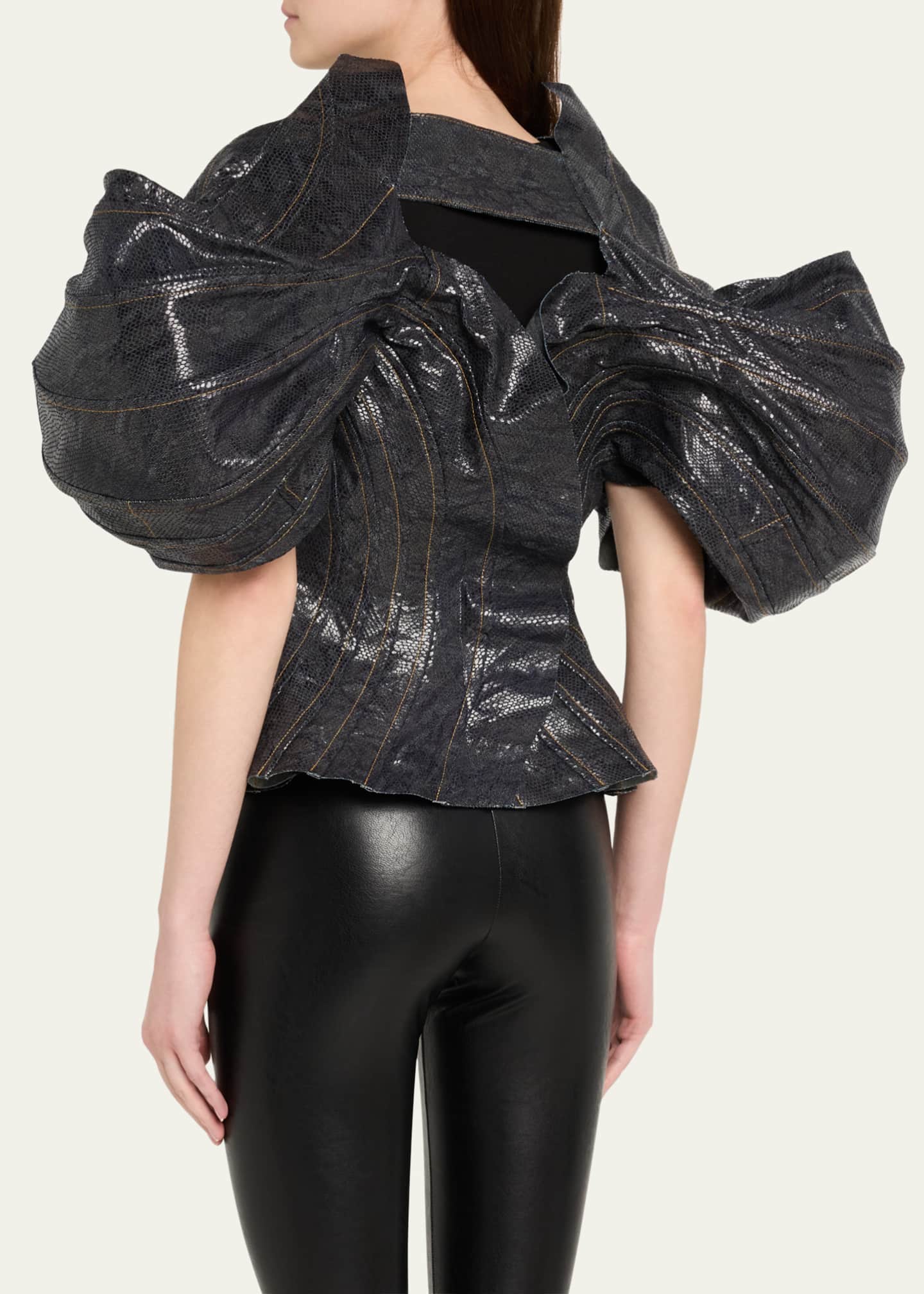 Junya Watanabe Structured Denim Foiled Print Jacket Image 3 of 5