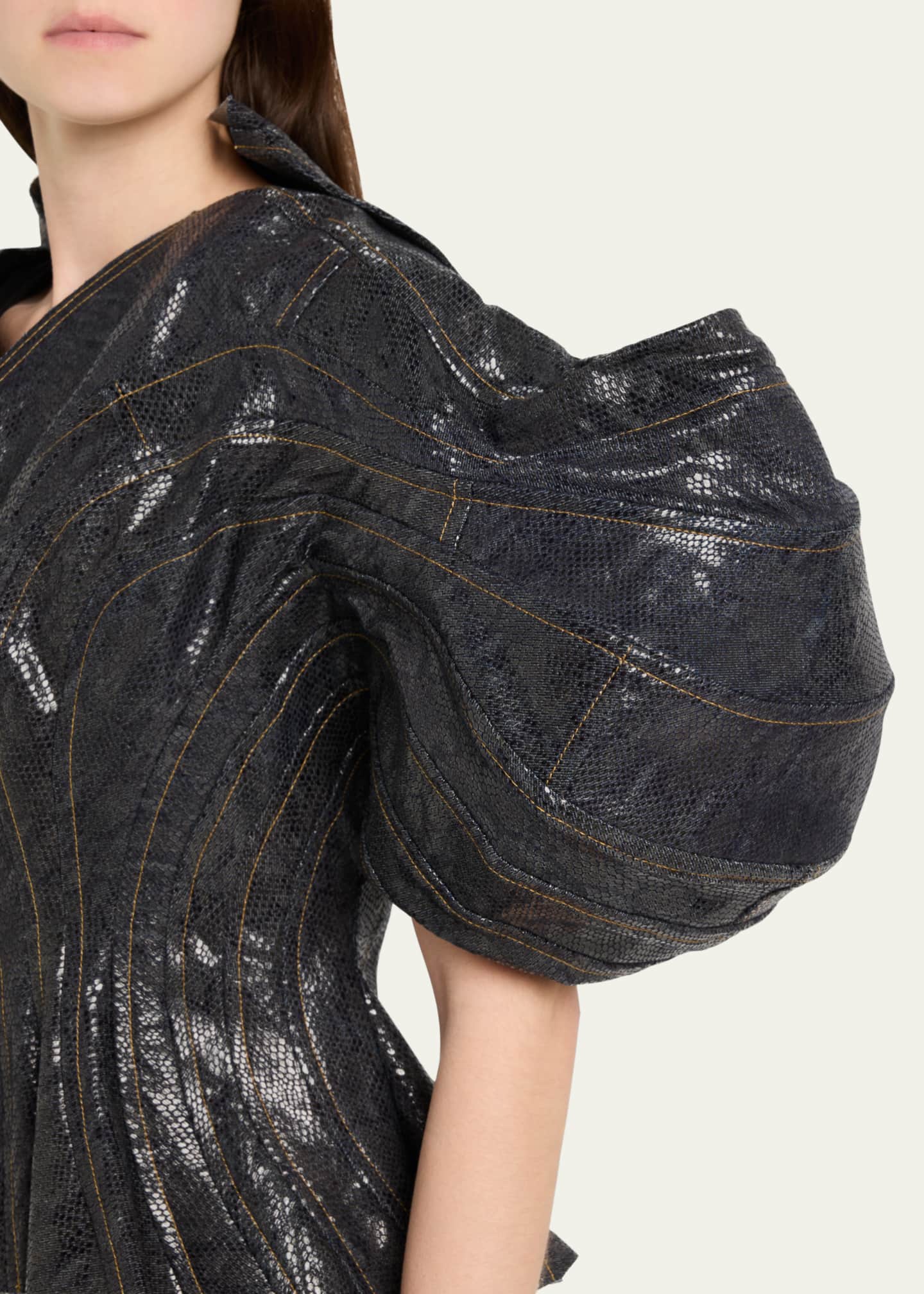 Junya Watanabe Structured Denim Foiled Print Jacket Image 5 of 5