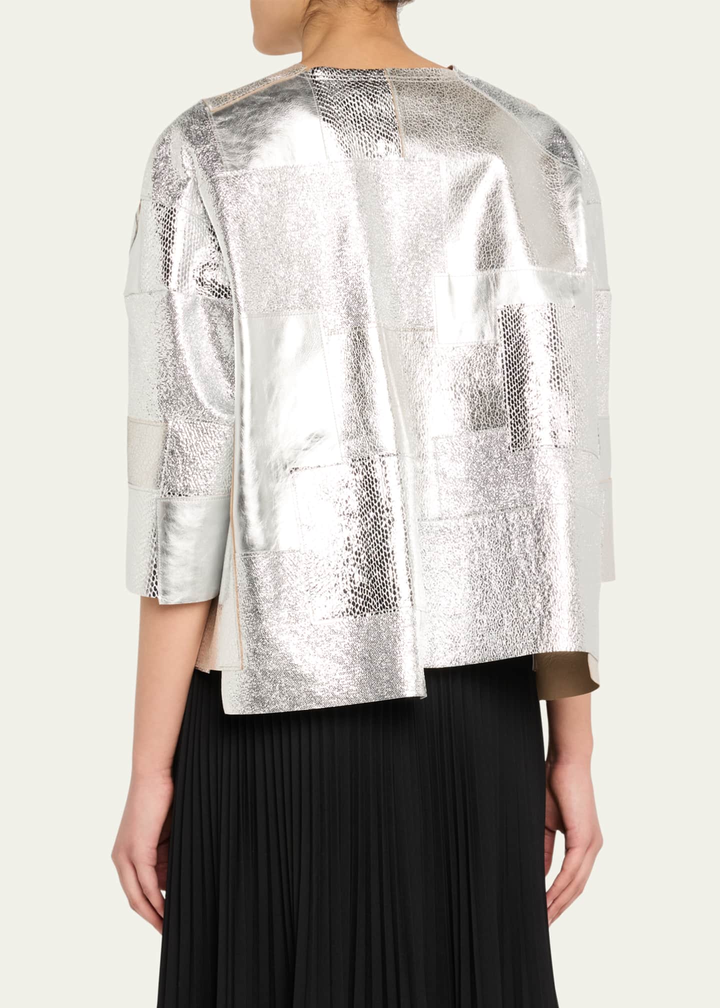 Junya Watanabe Deconstructed Metallic Leather Jacket Image 3 of 5