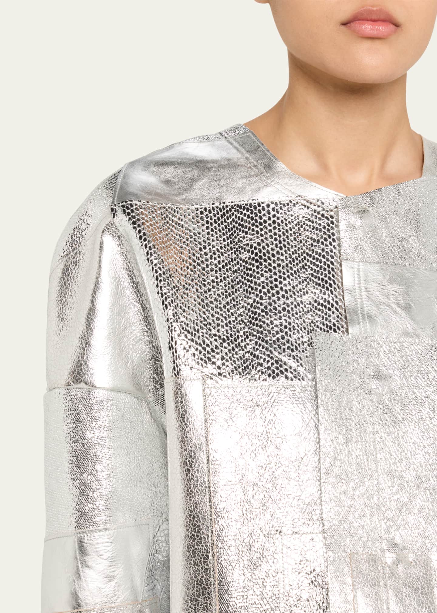 Junya Watanabe Deconstructed Metallic Leather Jacket Image 5 of 5