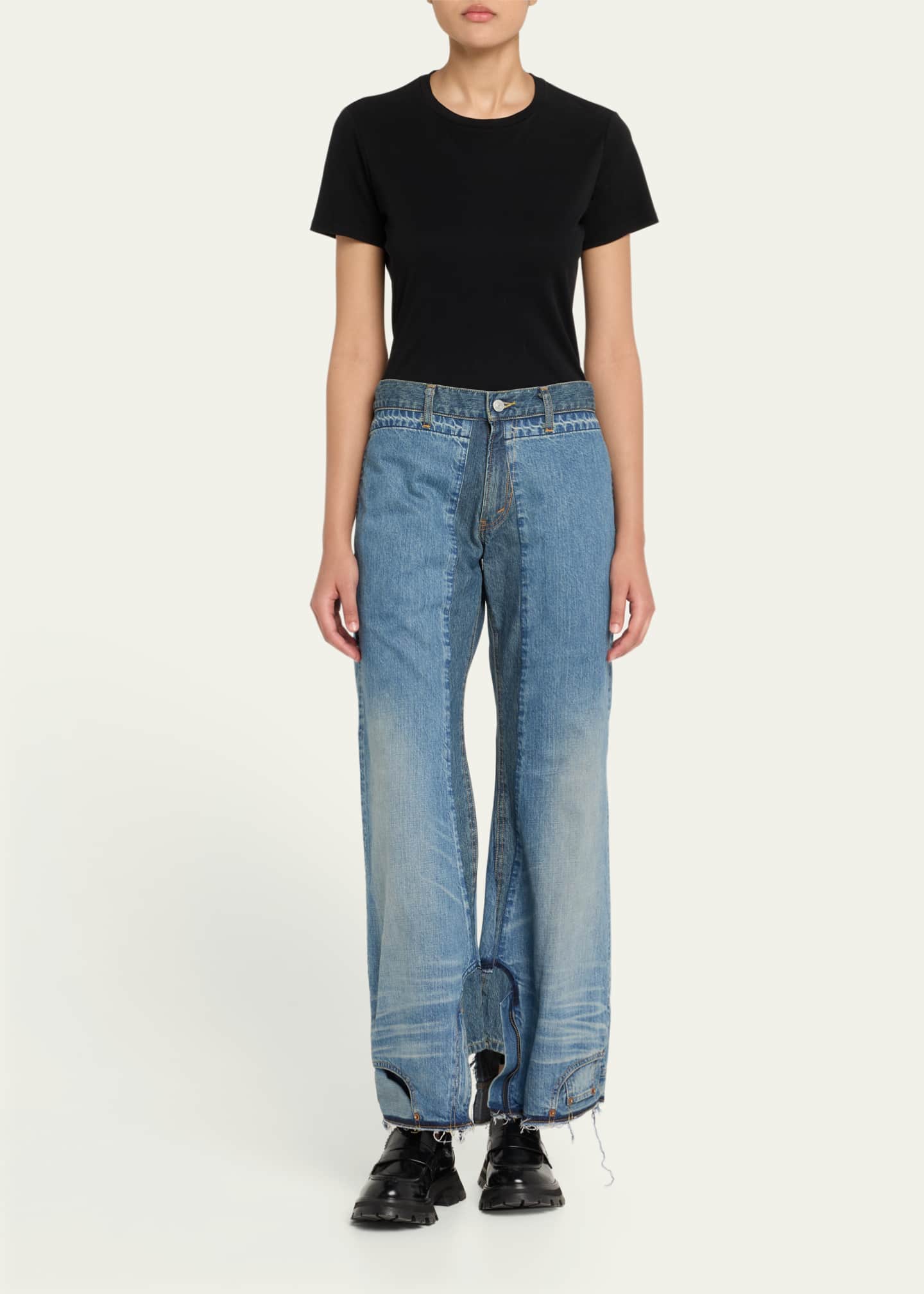 Junya Watanabe Deconstructed Wide Leg Jeans Image 2 of 5