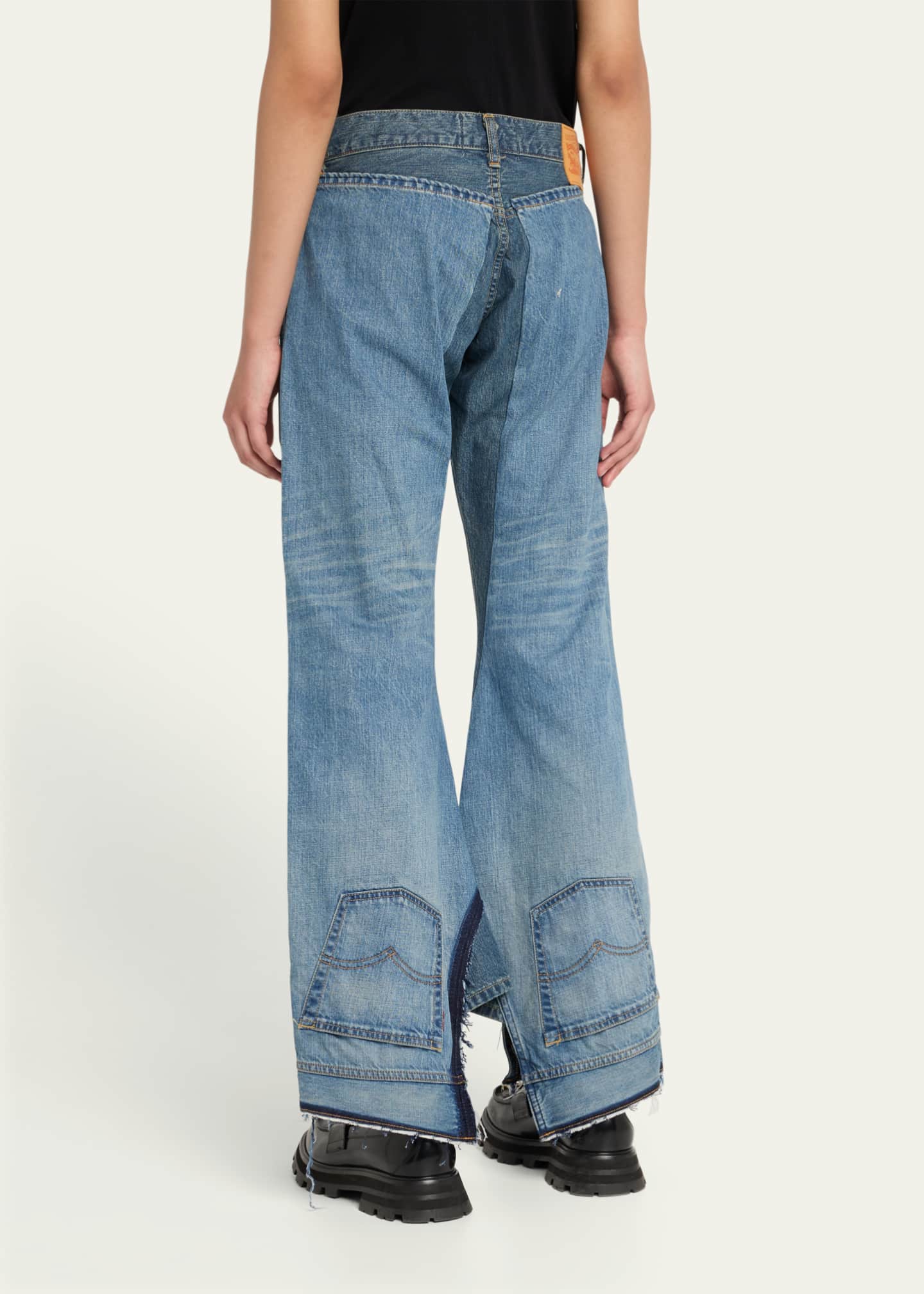 Junya Watanabe Deconstructed Wide Leg Jeans Image 3 of 5