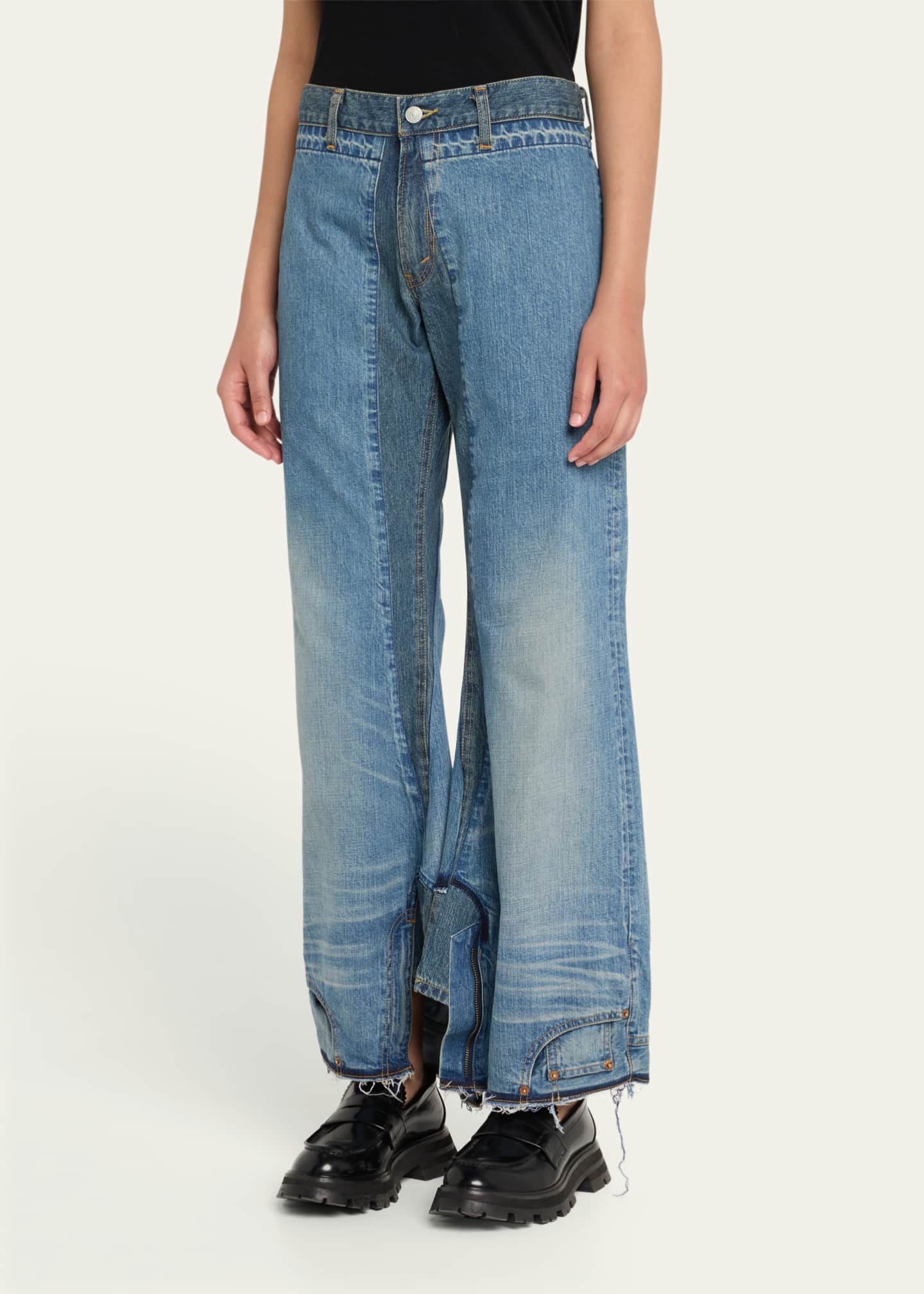 Junya Watanabe Deconstructed Wide Leg Jeans Image 4 of 5