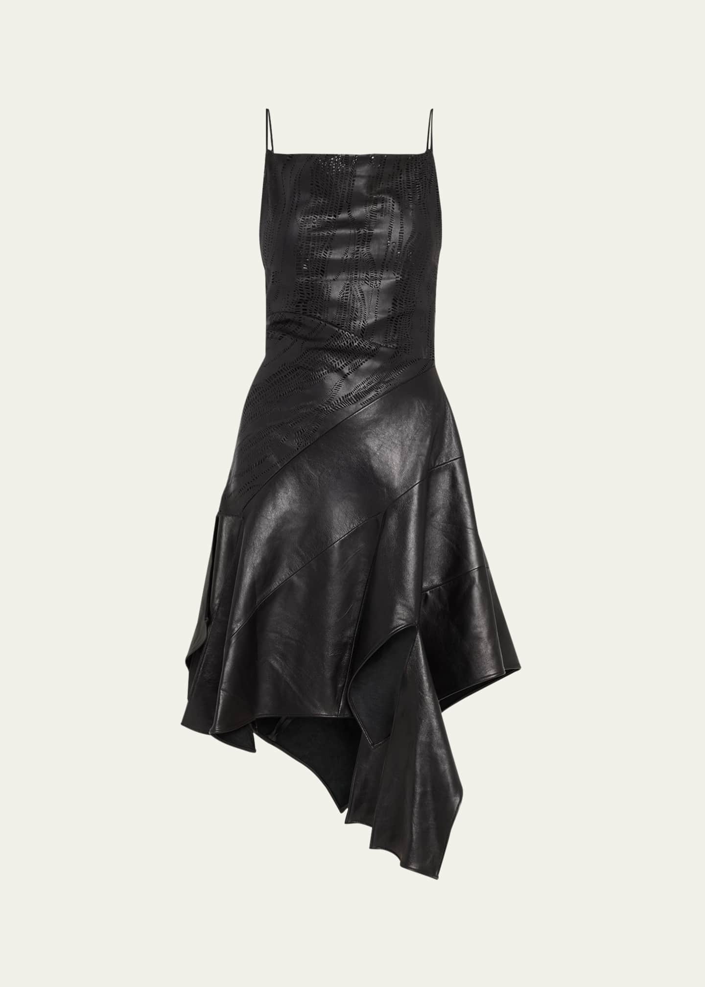 Theophilio Asymmetric Leather Dress Image 1 of 5