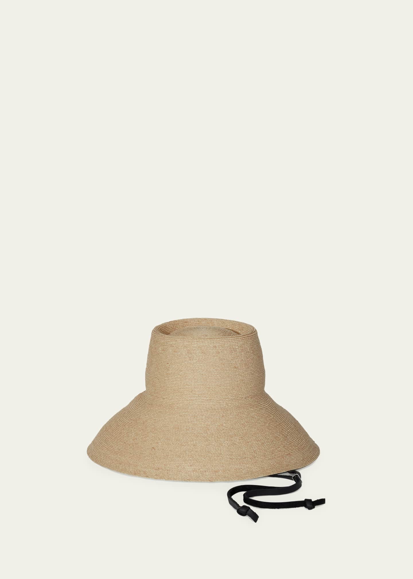 Janessa Leone Suni Straw Wide Brim Bucket Hat Image 2 of 2
