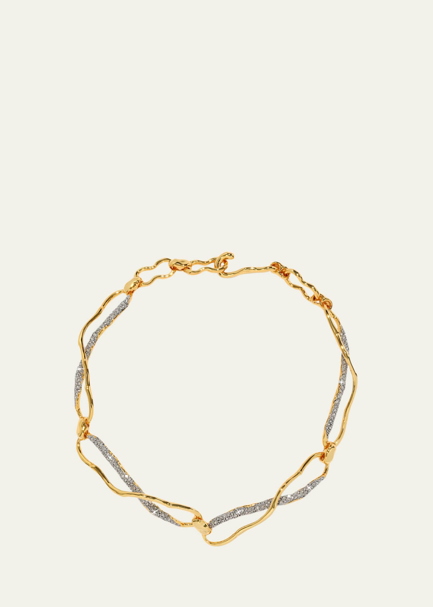 Alexis Bittar Solanes Gold Crystal Infinity Link Necklace Image 1 of 2