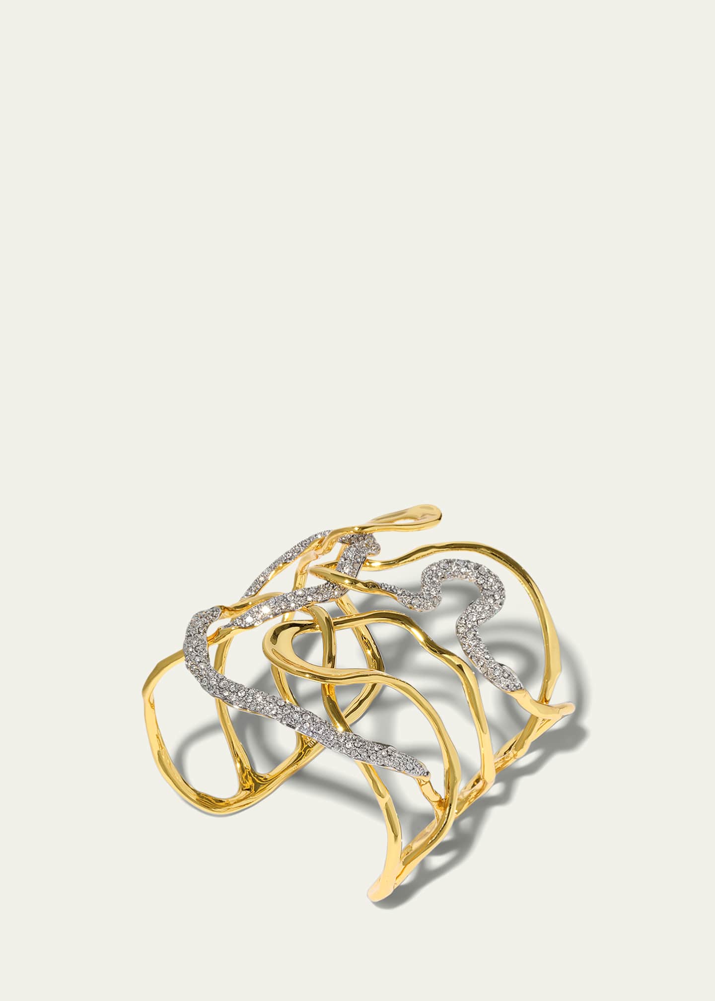 Alexis Bittar Solanales Gold Crystal Intertwined Cuff Bracelet Image 3 of 3