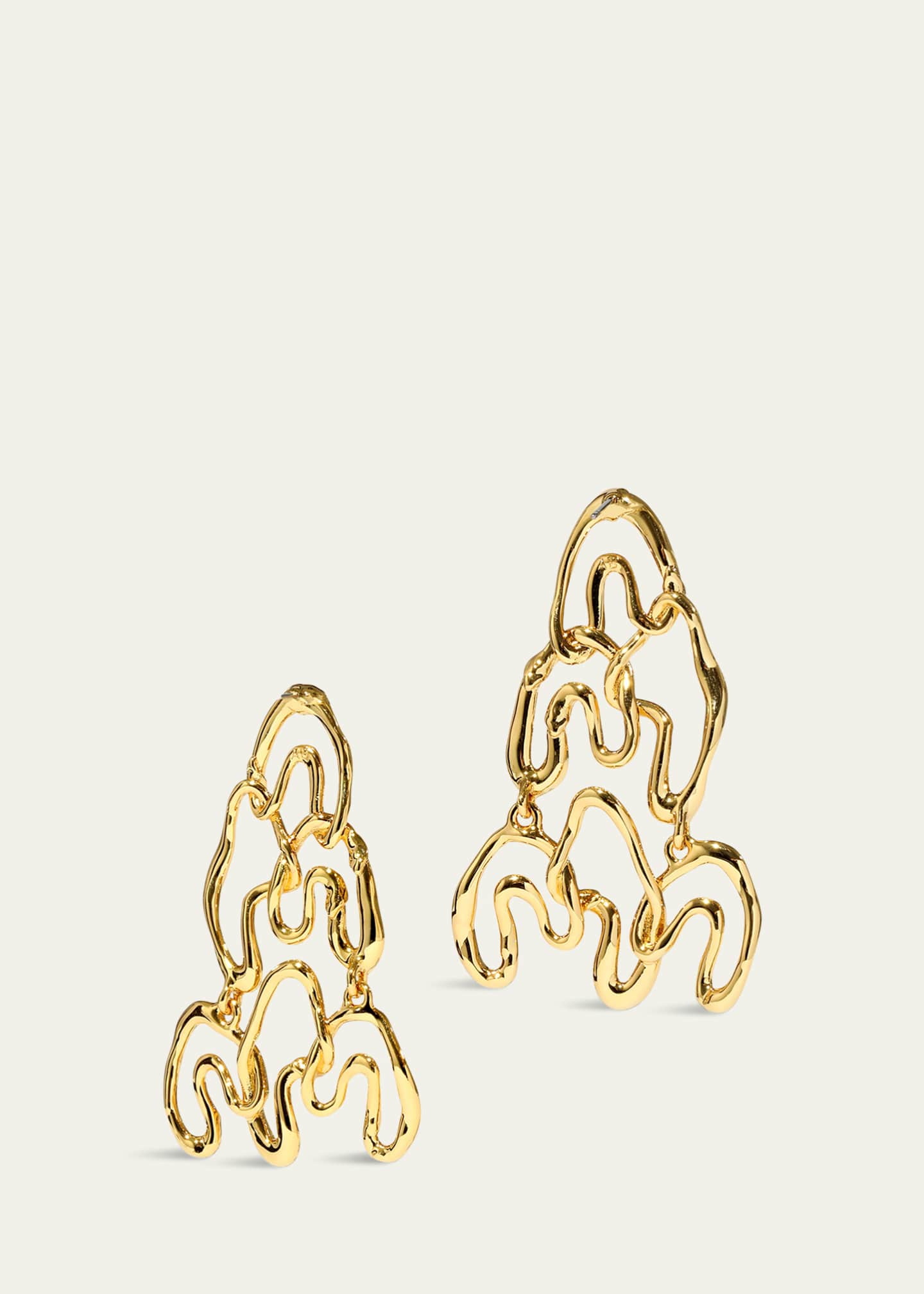 Alexis Bittar Solanales Gold-Plated Crystal Chandelier Earrings Image 3 of 3