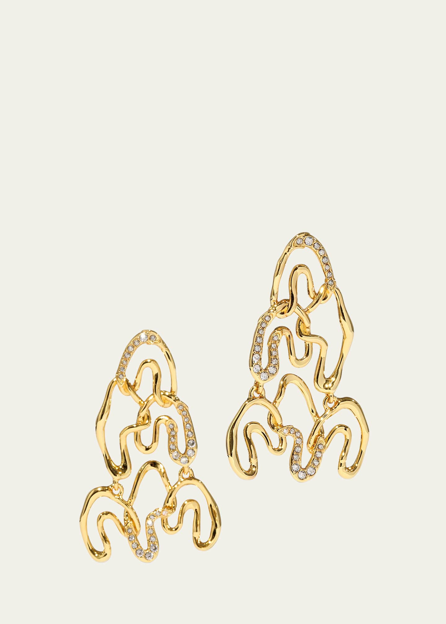 Alexis Bittar Solanales Gold-Plated Crystal Chandelier Earrings Image 1 of 3