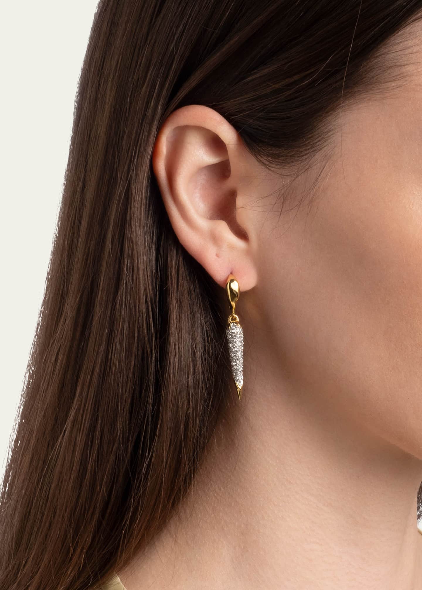 Alexis Bittar Solanales Gold-Plated Crystal Spear Earrings Image 2 of 3