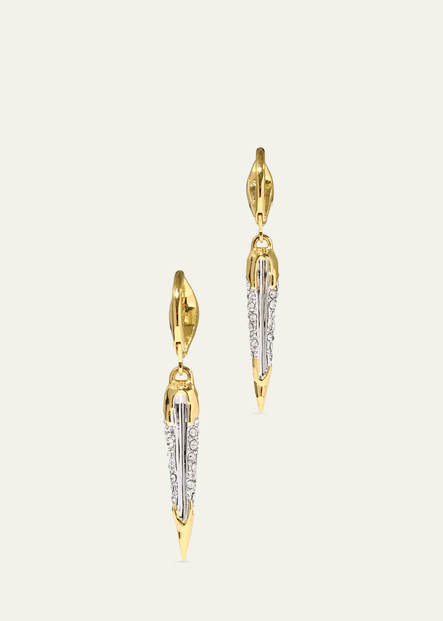 Alexis Bittar Solanales Gold-Plated Crystal Spear Earrings Image 3 of 3