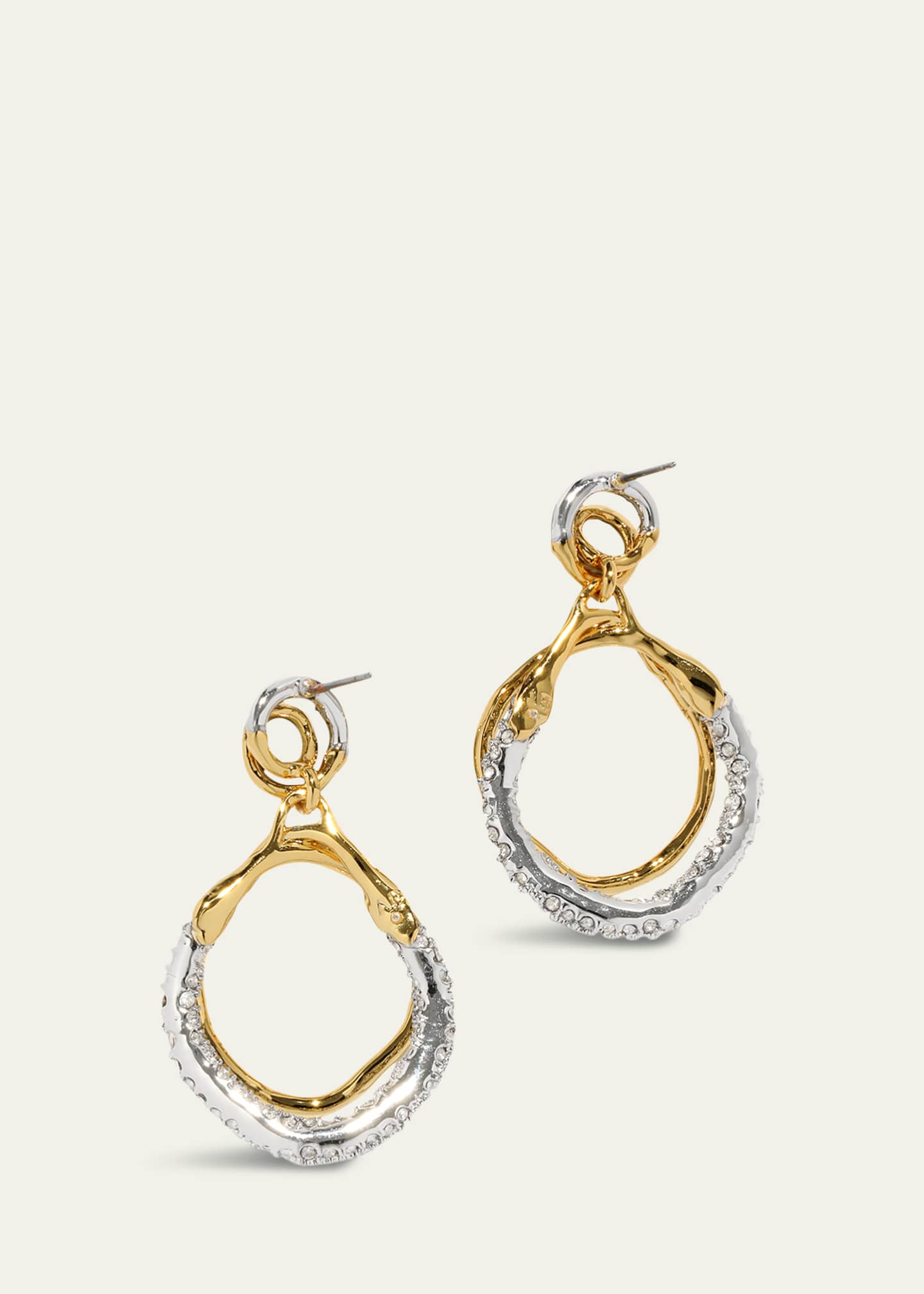 Alexis Bittar Solanales Gold-Plated Crystal Orbit Drop Earrings Image 3 of 3