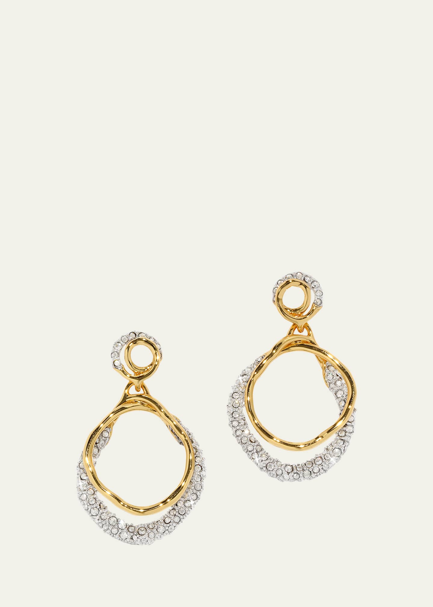 Alexis Bittar Solanales Gold-Plated Crystal Orbit Drop Earrings Image 1 of 3