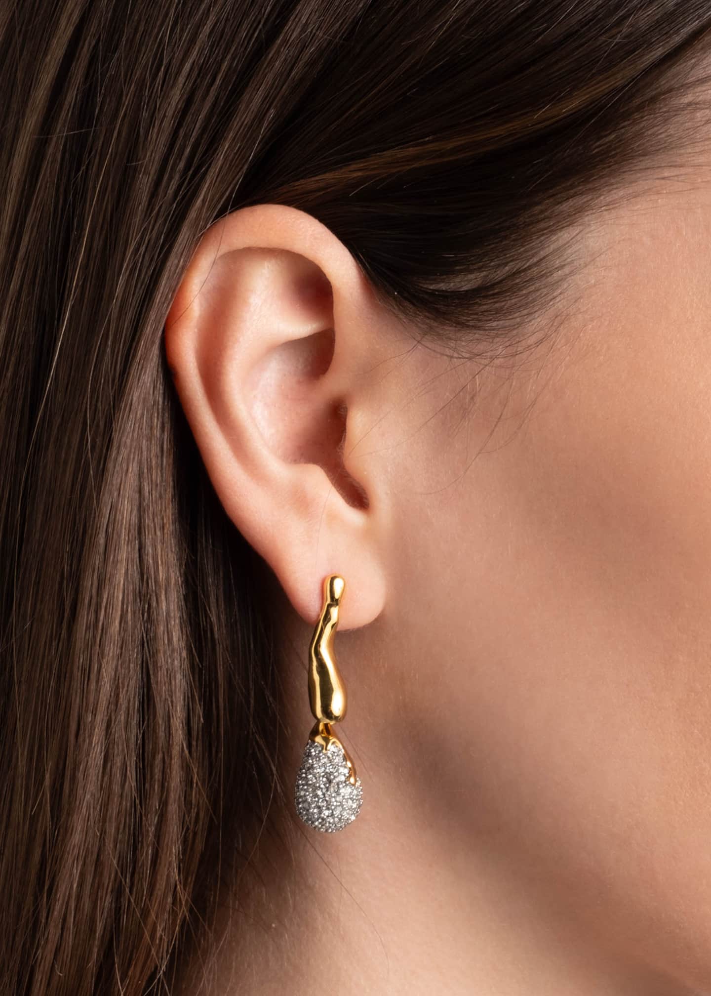 Alexis Bittar Solanales Gold-Plated Crystal Dewdrop Earrings Image 2 of 3