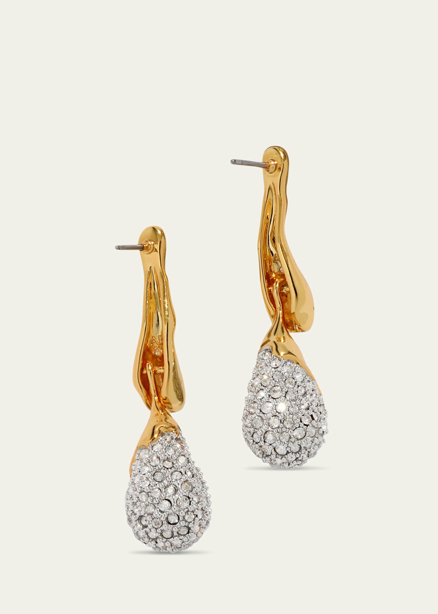 Alexis Bittar Solanales Gold-Plated Crystal Dewdrop Earrings Image 3 of 3