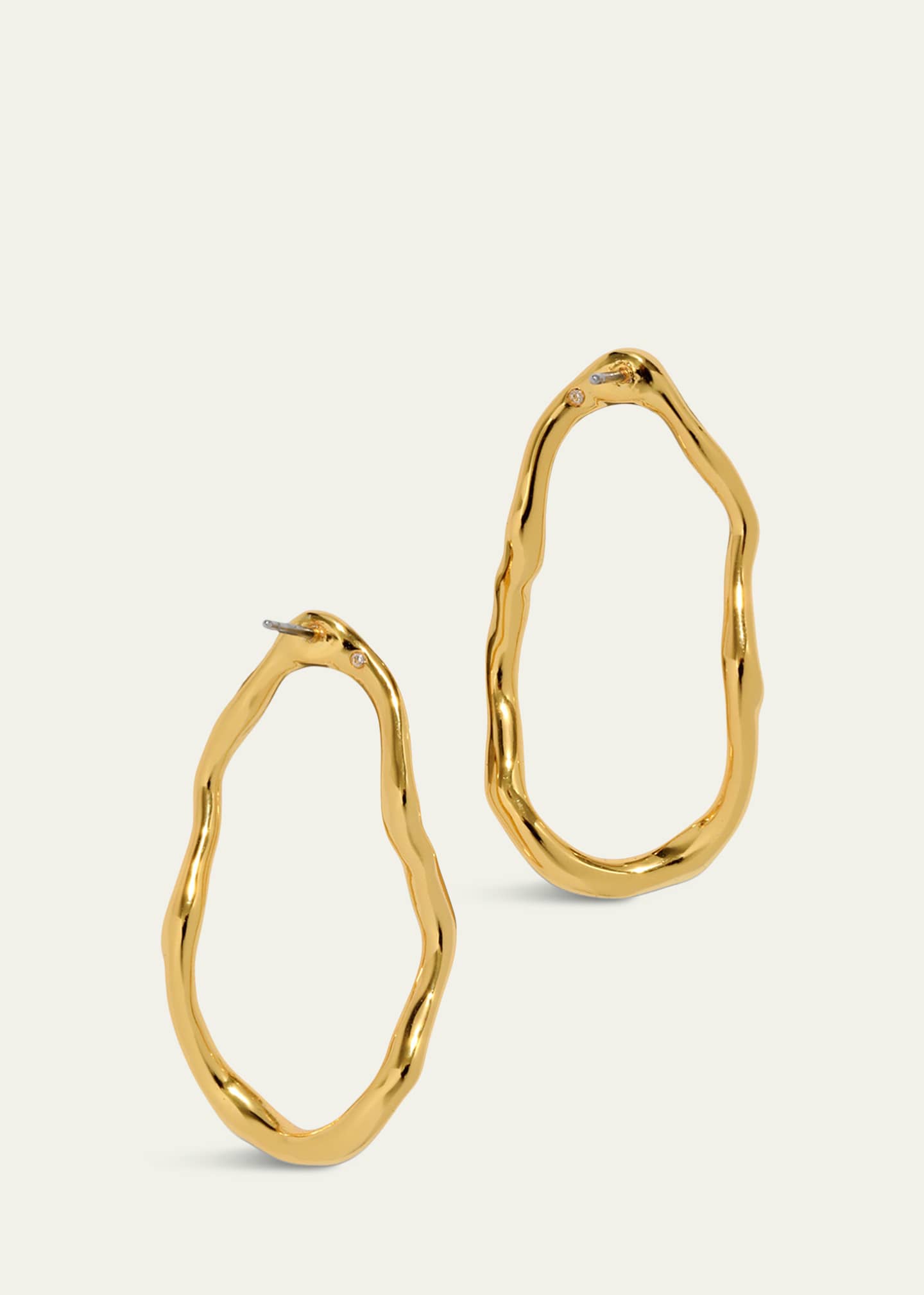 Alexis Bittar Brut Gold-Plated Open Oval Post Earrings Image 3 of 3