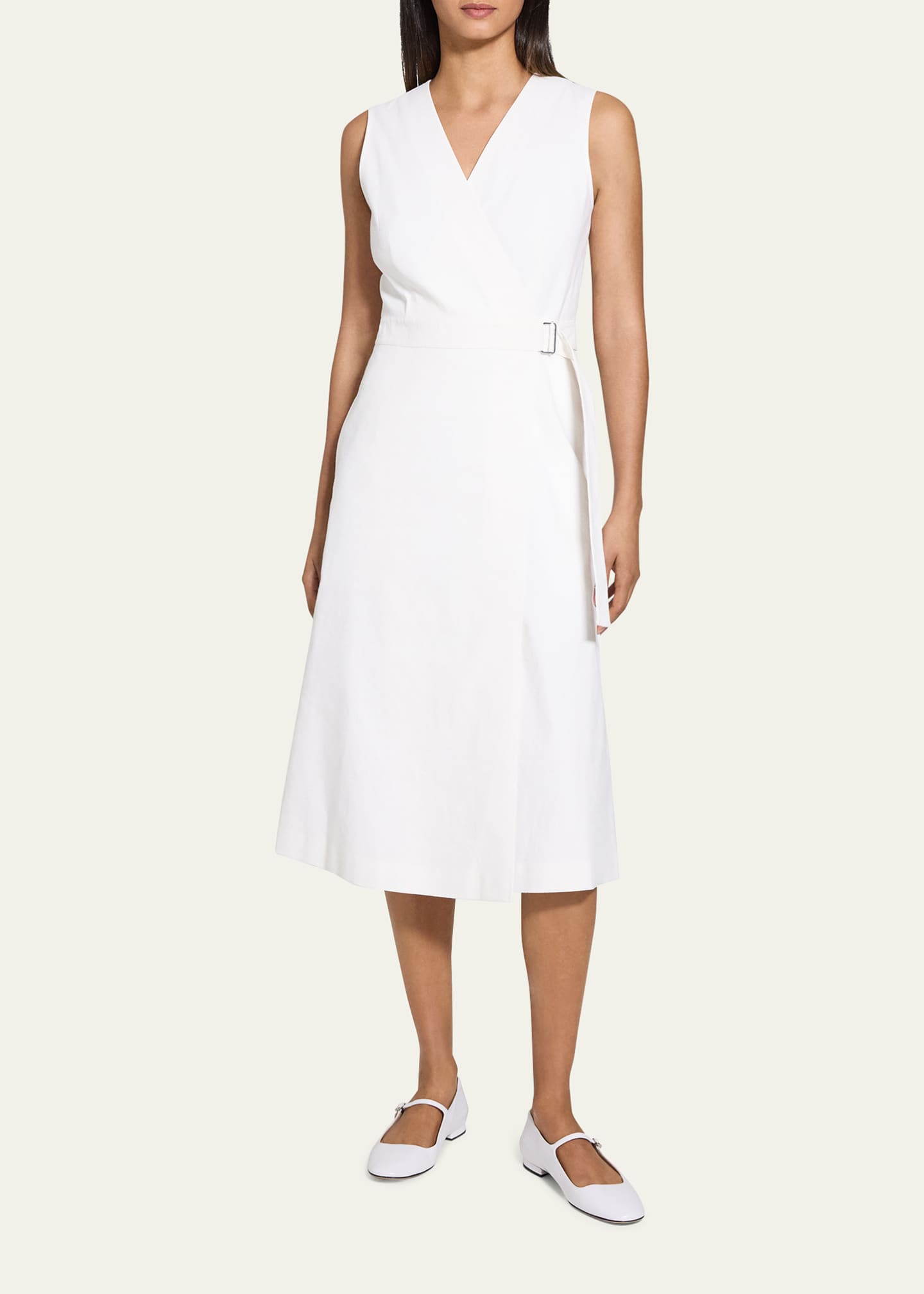 Theory Sleeveless A-Line Wrap Dress Image 2 of 5