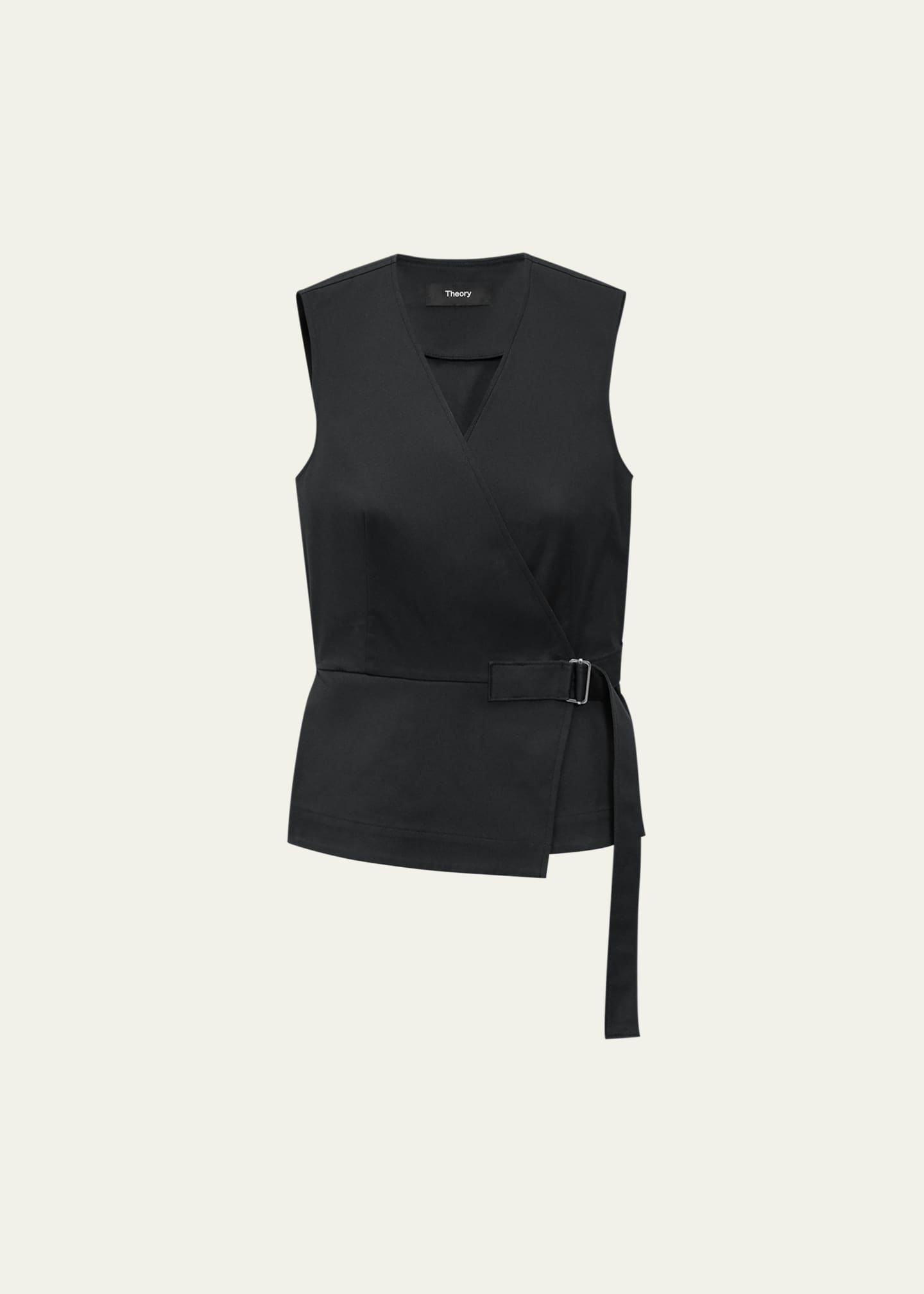 Sleeveless Cotton Wrap Top