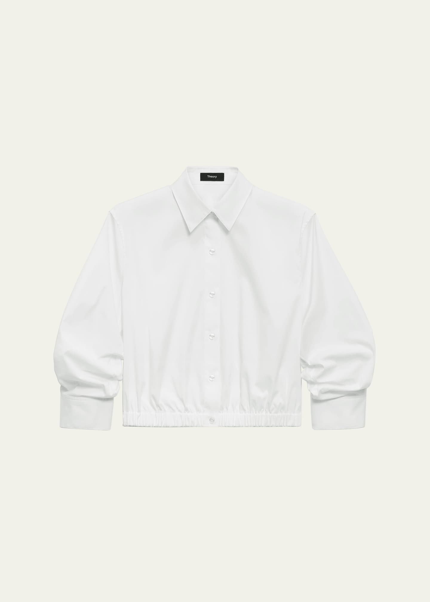 トップス Theory Awning Stripe Fixed Sleeve Shirt Theory Fixed-Sleeve Poplin Top - Bergdorf Goodman