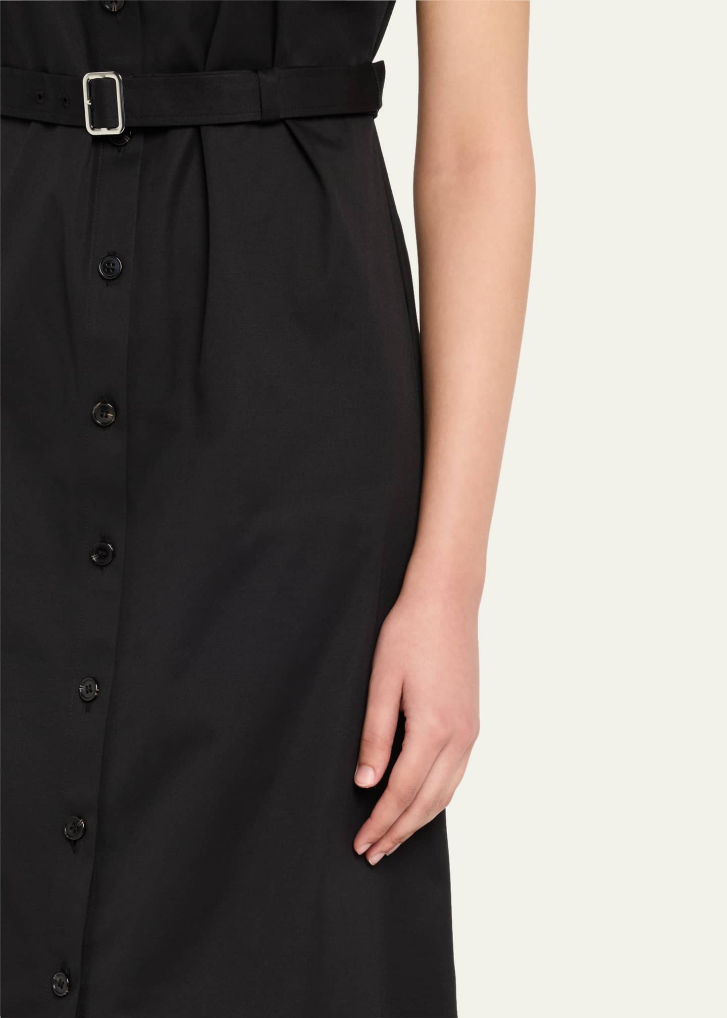 Theory Short-Sleeve Military Chino Midi Dress Image 5 of 5