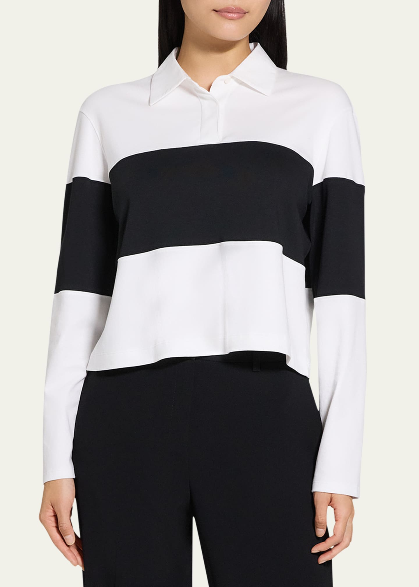 Theory Cropped Rugby Polo Top Image 4 of 5