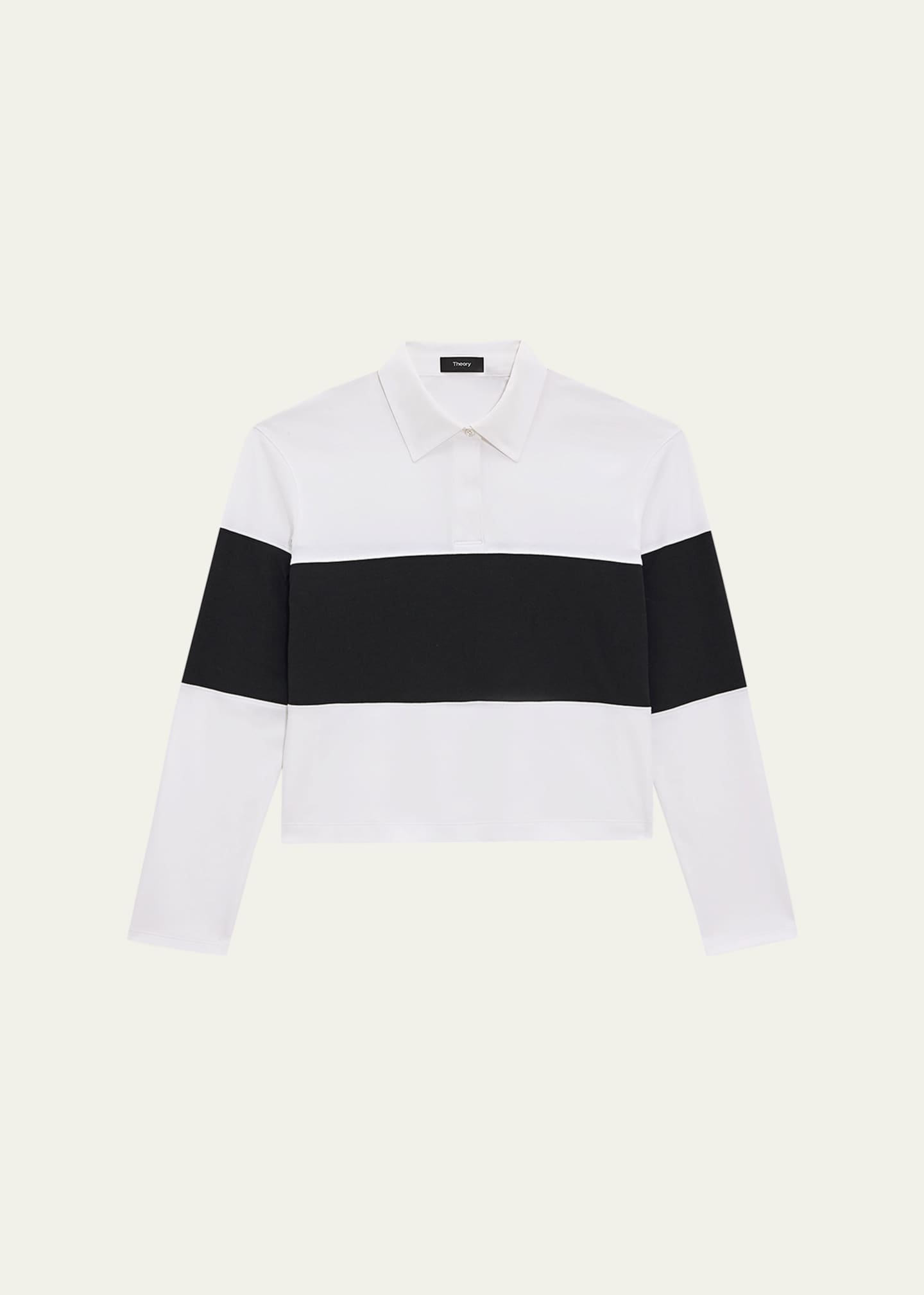 Theory Cropped Rugby Polo Top Image 1 of 5
