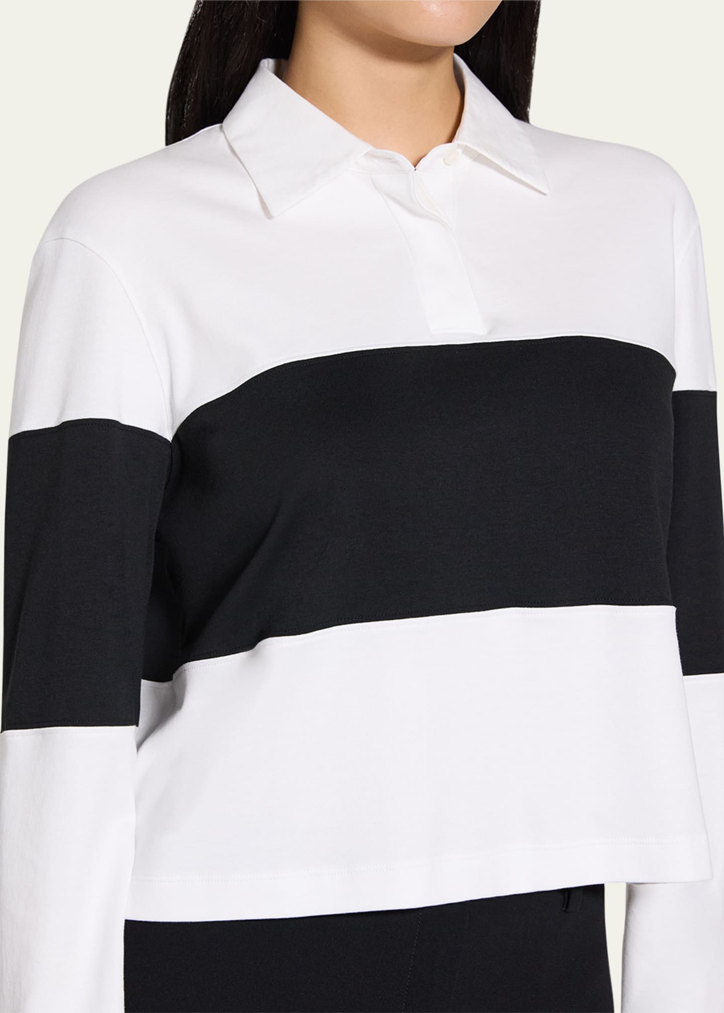 Theory Cropped Rugby Polo Top Image 5 of 5