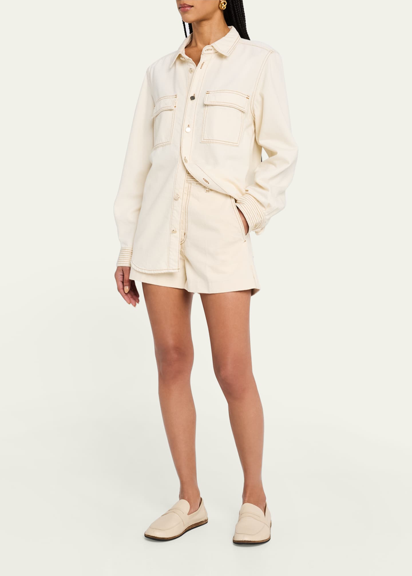 FRAME The Trapunto Denim Shorts Image 2 of 5