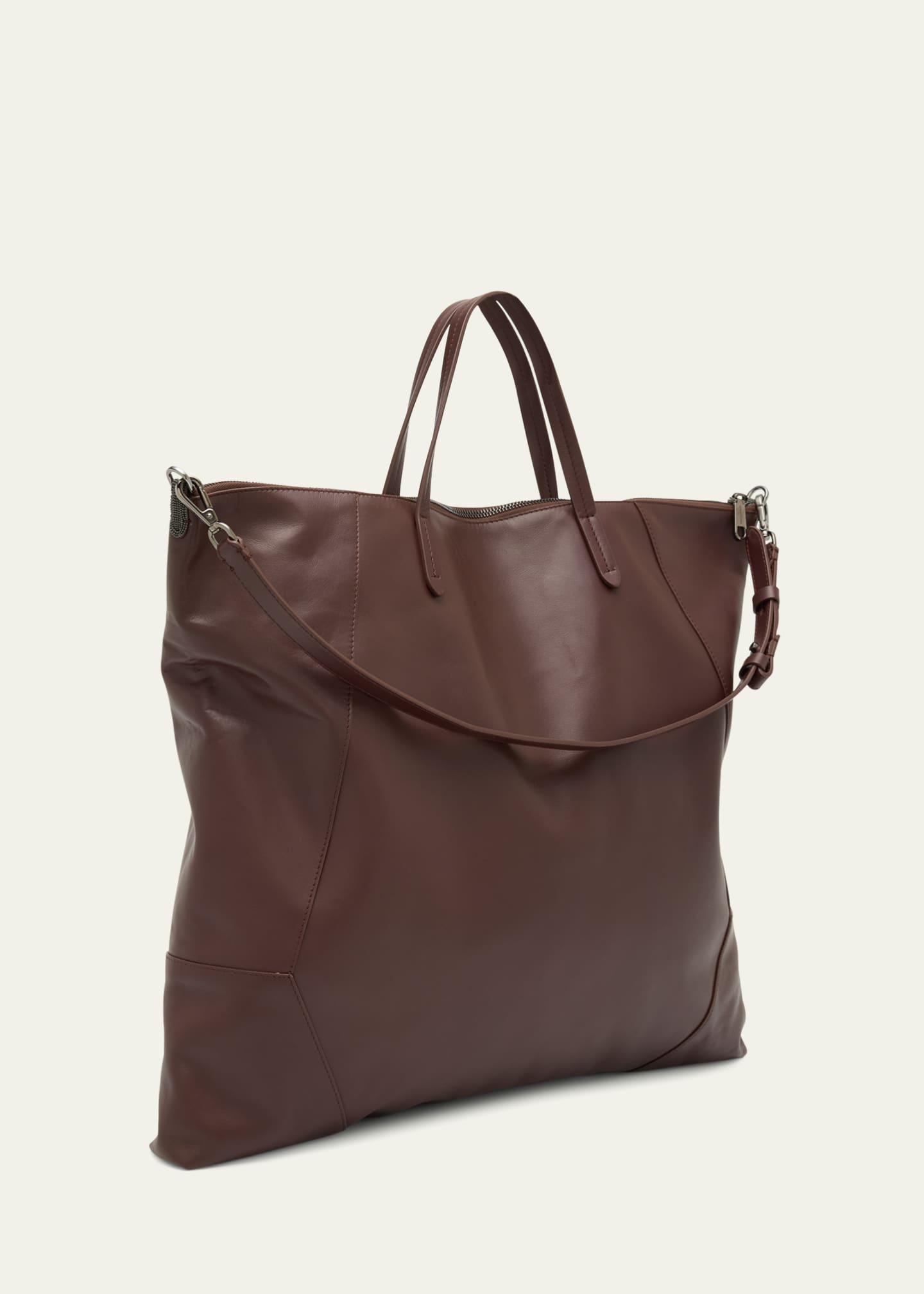 【関税・送料込み】Brunello Cucinelli Leather Shoulder Bag Brunello Cucinelli Monili Zip Leather Shoulder Bag | Neiman