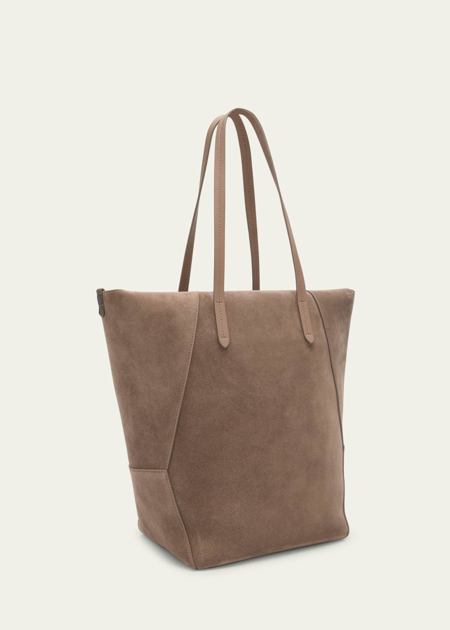 Brunello Cucinelli Duo East-West Suede Tote Bag Image 3 of 6