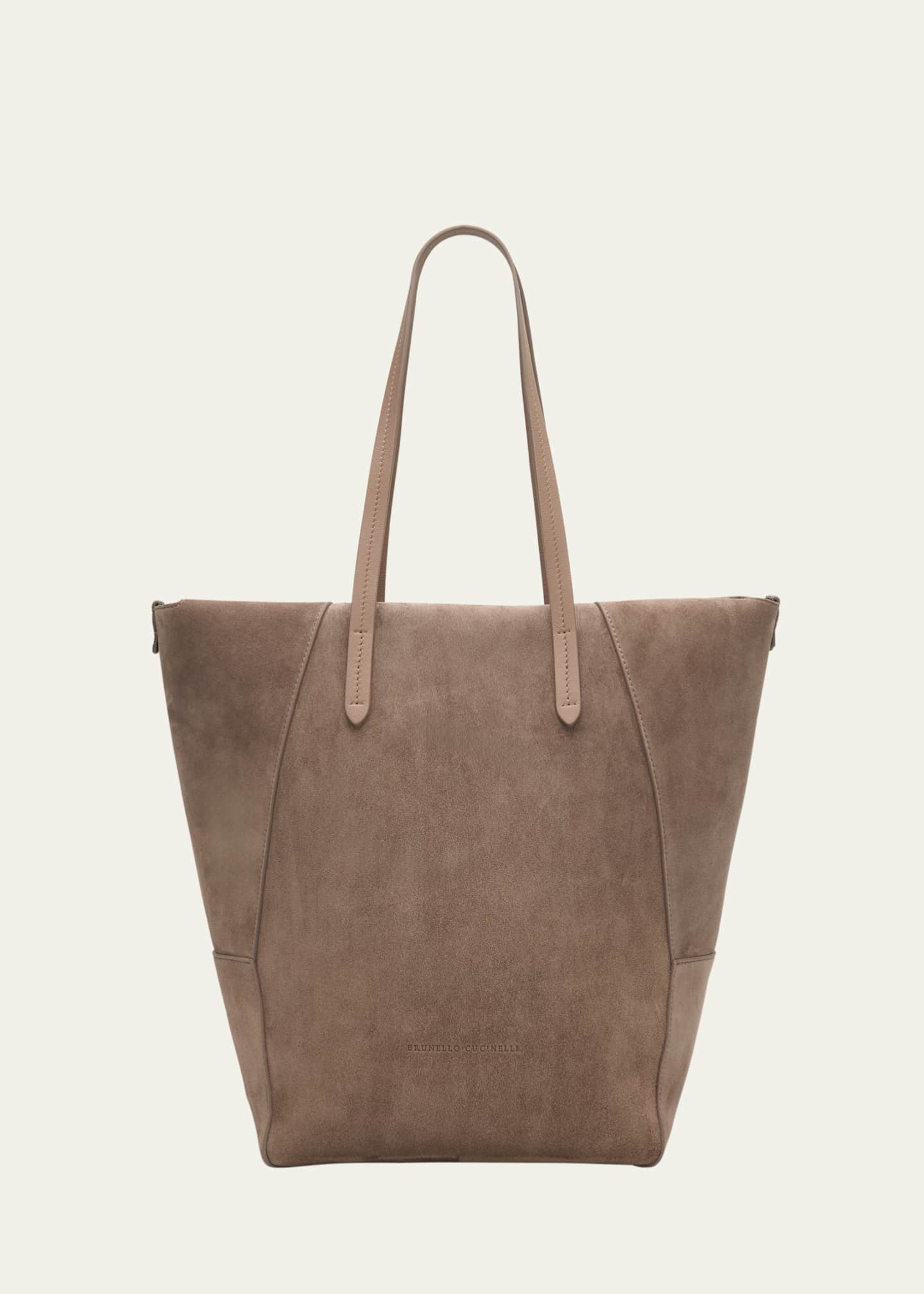 Brunello Cucinelli Duo East-West Suede Tote Bag Image 1 of 6