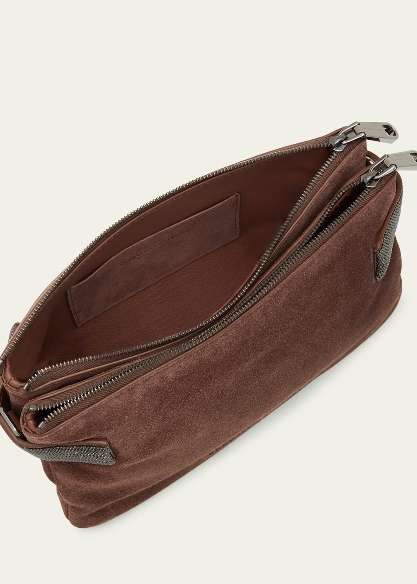Brunello Cucinelli Essence Mini Monili Calfskin Suede