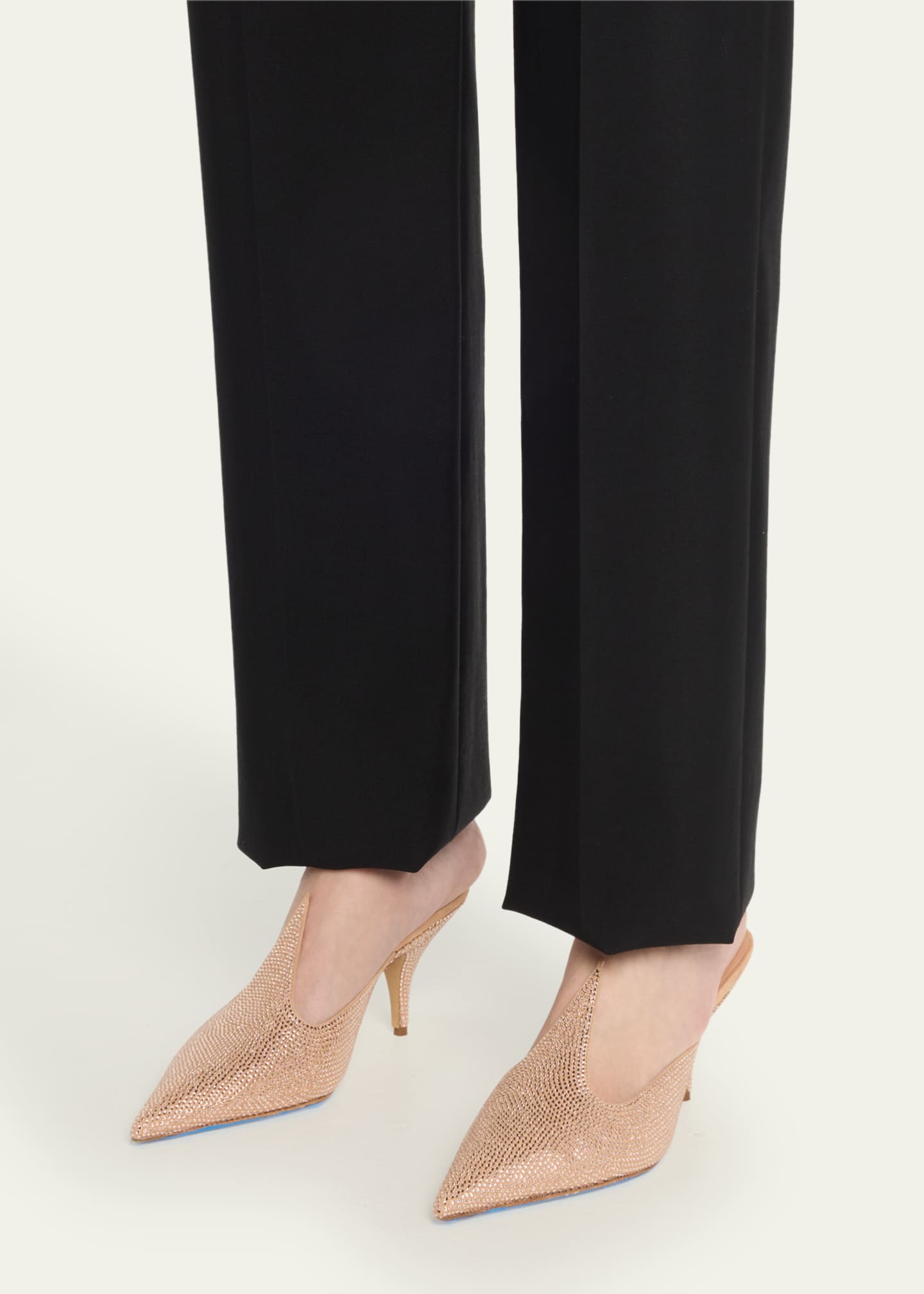 Ferragamo Arvil Crystal Leather Mule Pumps Image 2 of 6