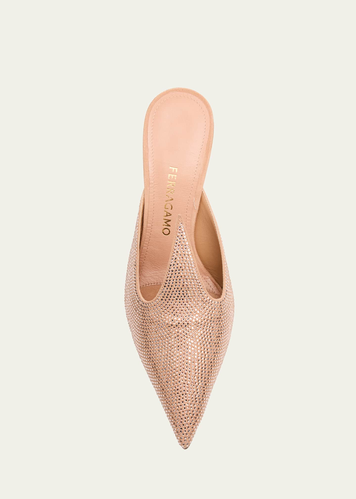Ferragamo Arvil Crystal Leather Mule Pumps Image 6 of 6