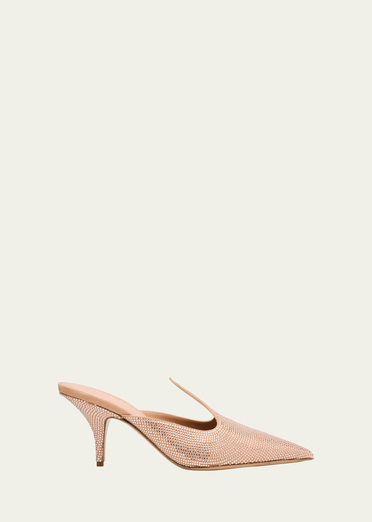 Ferragamo Arvil Crystal Leather Mule Pumps Image 1 of 6