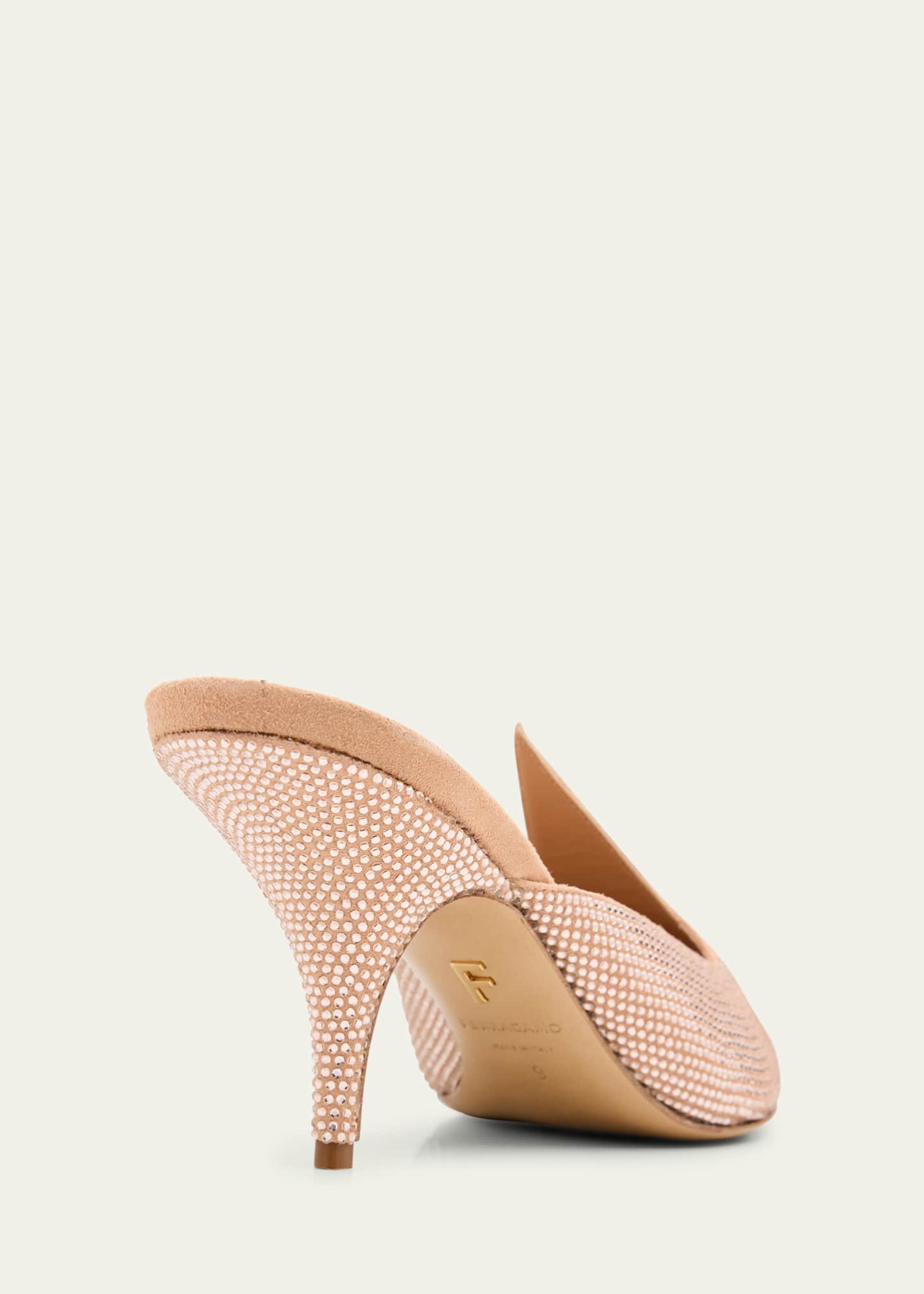 Ferragamo Arvil Crystal Leather Mule Pumps Image 5 of 6