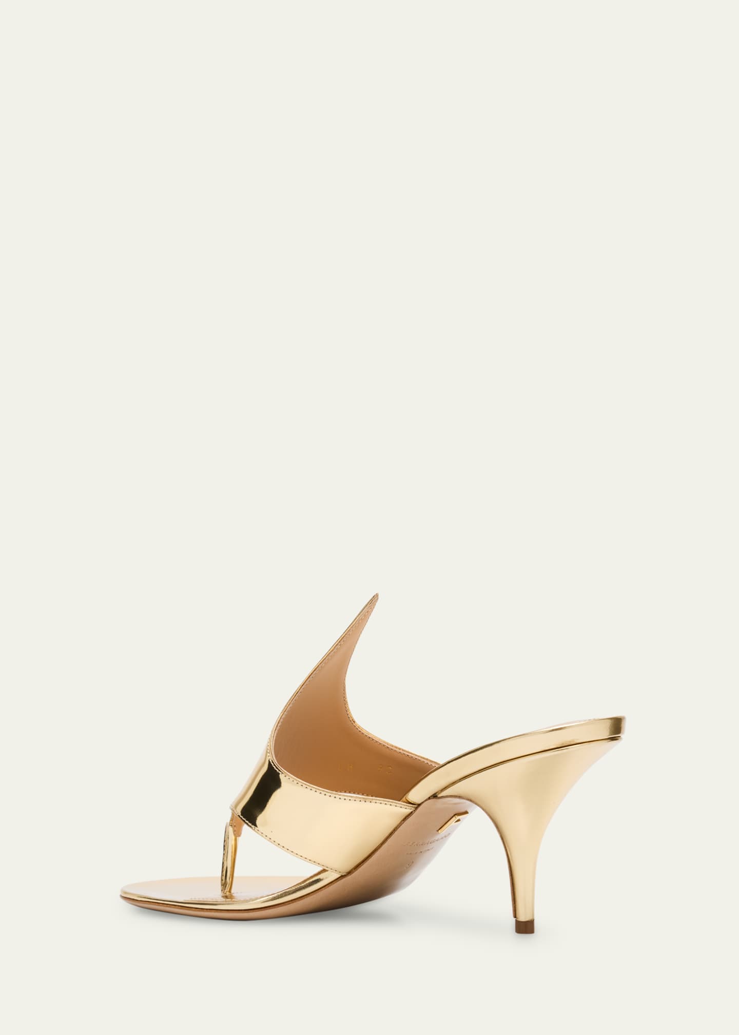 Ferragamo Lyrai Metallic Leather Thong Sandals Image 4 of 6