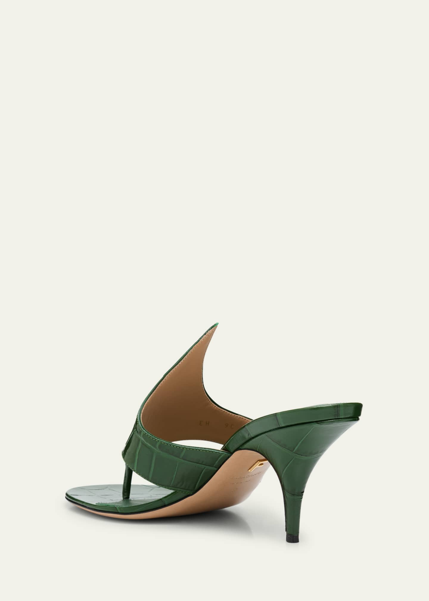 Ferragamo Lyrai Croco Thong Slide Sandals Image 3 of 5